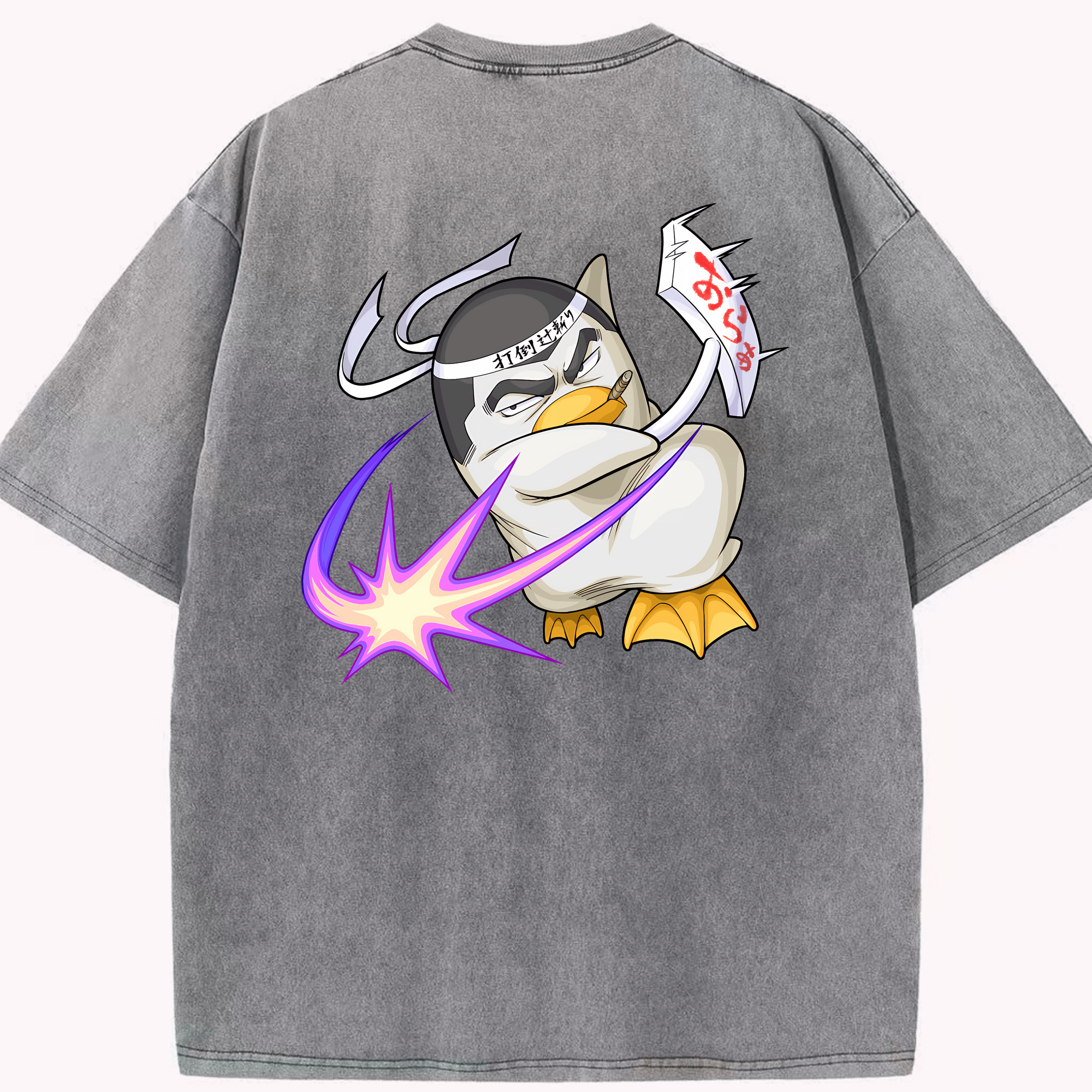 （画像用） ぎんたま 坂田銀時（さかたぎんとき） 神楽 志村新八（しむら しんぱち） GINTAMA Sakata Gintoki Kagura Shimura Shinpachi 綿100% ヴィンテージ風 半袖Tシャツ（背面プリント）