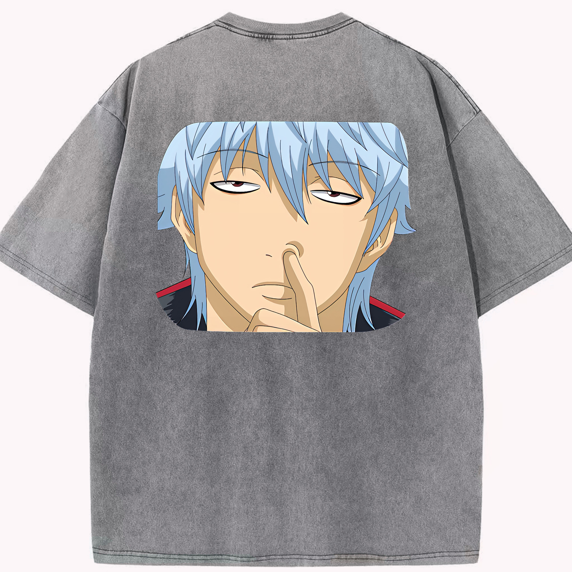 （画像用） ぎんたま 坂田銀時（さかたぎんとき） 神楽 志村新八（しむら しんぱち） GINTAMA Sakata Gintoki Kagura Shimura Shinpachi 綿100% ヴィンテージ風 半袖Tシャツ（背面プリント）