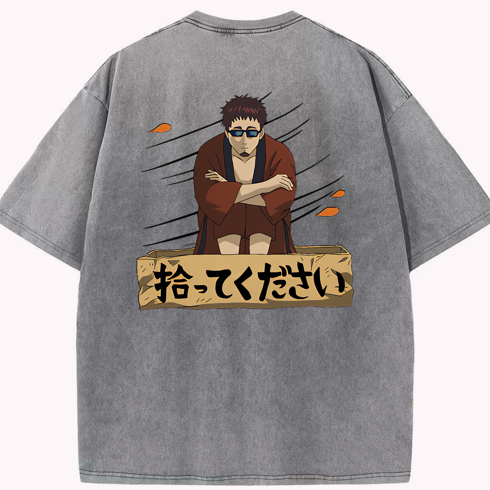 （画像用） ぎんたま 坂田銀時（さかたぎんとき） 神楽 志村新八（しむら しんぱち） GINTAMA Sakata Gintoki Kagura Shimura Shinpachi 綿100% ヴィンテージ風 半袖Tシャツ（背面プリント）