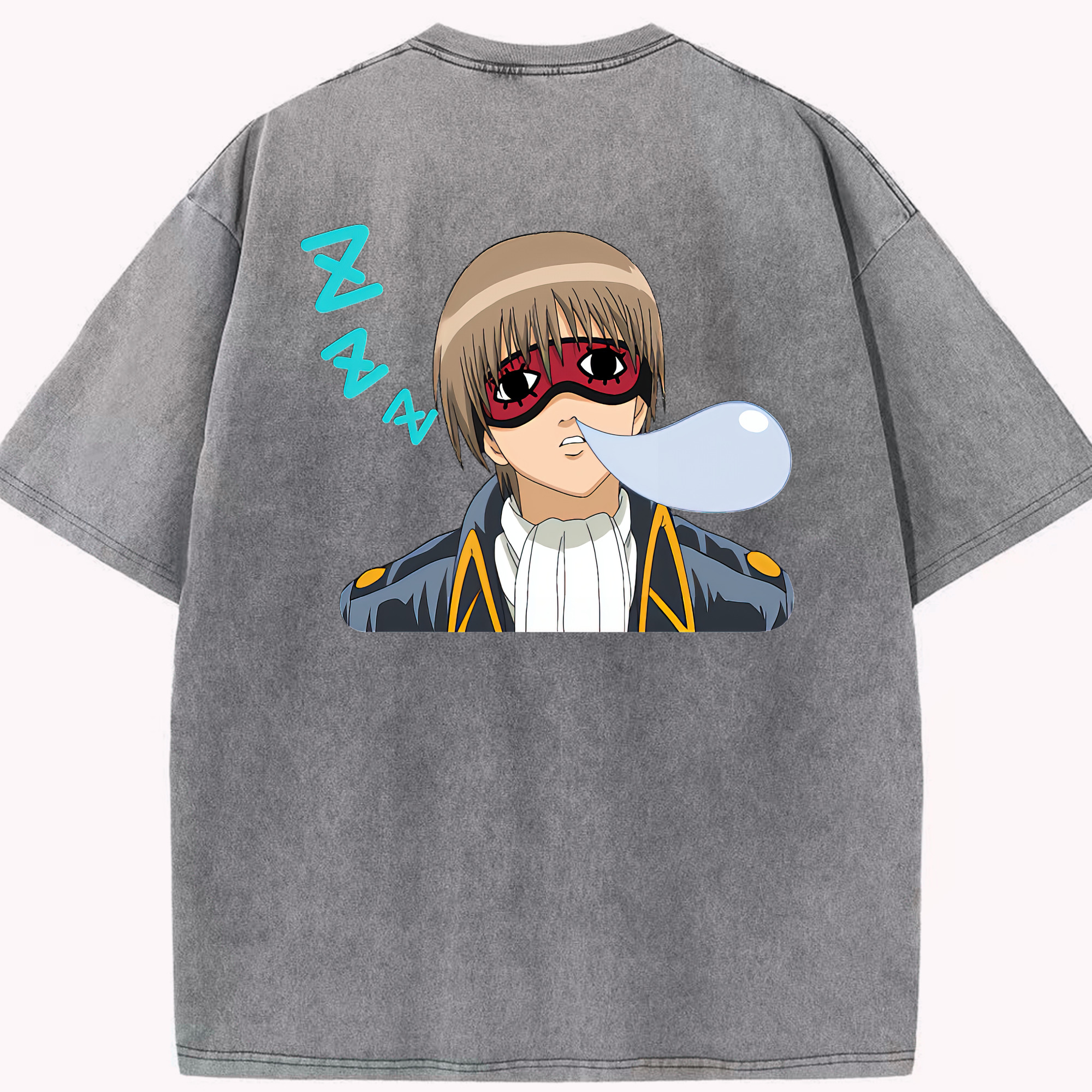 （画像用） ぎんたま 坂田銀時（さかたぎんとき） 神楽 志村新八（しむら しんぱち） GINTAMA Sakata Gintoki Kagura Shimura Shinpachi 綿100% ヴィンテージ風 半袖Tシャツ（背面プリント）