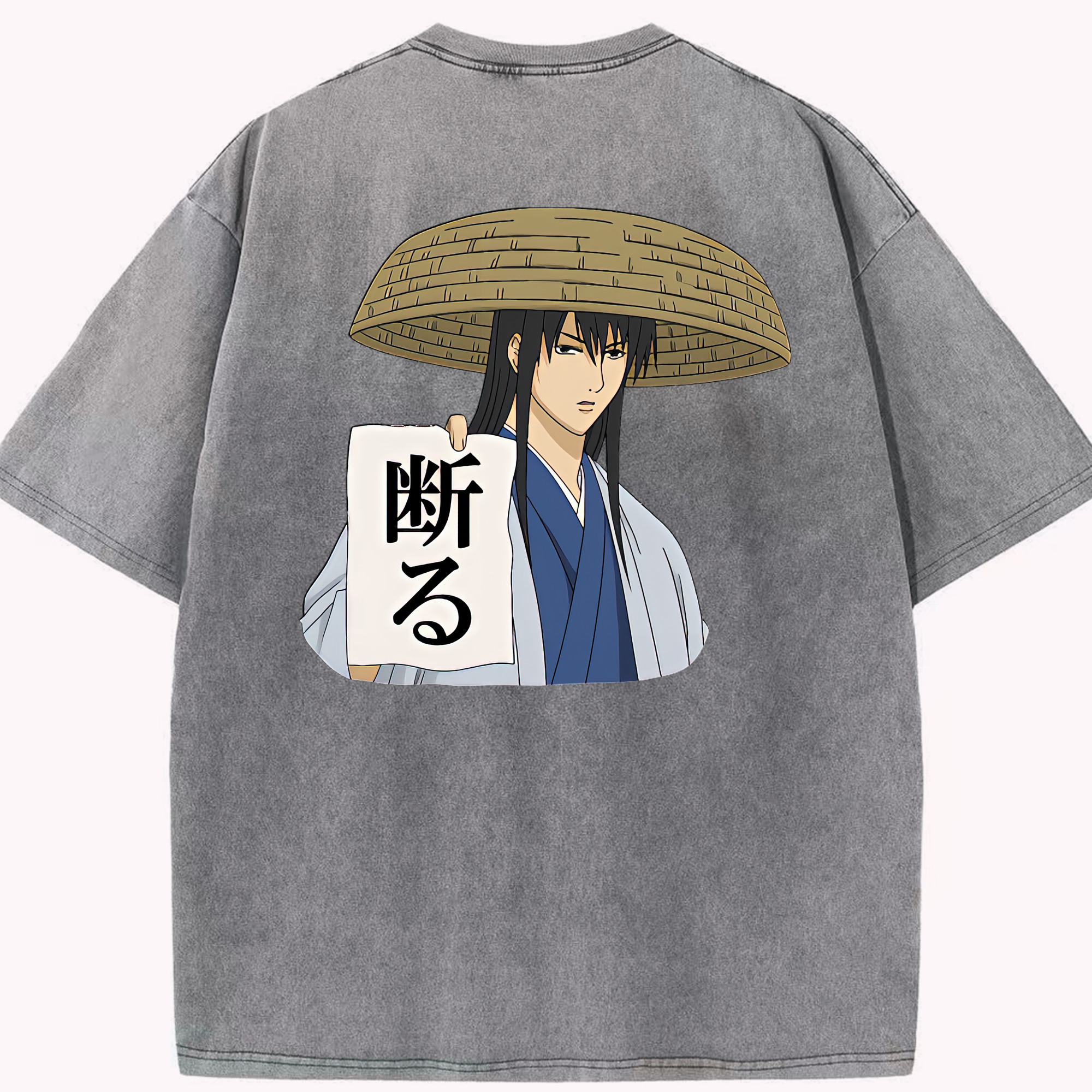 （画像用） ぎんたま 坂田銀時（さかたぎんとき） 神楽 志村新八（しむら しんぱち） GINTAMA Sakata Gintoki Kagura Shimura Shinpachi 綿100% ヴィンテージ風 半袖Tシャツ（背面プリント）