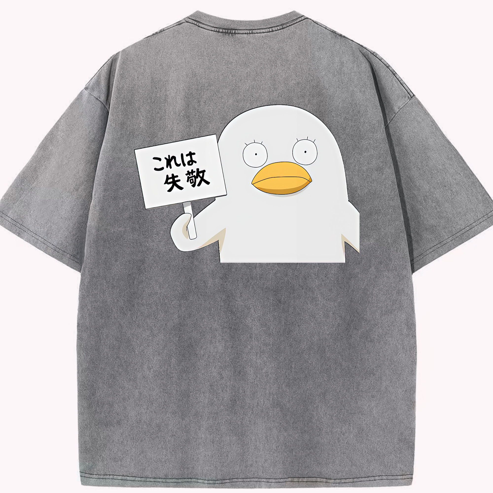 （画像用） ぎんたま 坂田銀時（さかたぎんとき） 神楽 志村新八（しむら しんぱち） GINTAMA Sakata Gintoki Kagura Shimura Shinpachi 綿100% ヴィンテージ風 半袖Tシャツ（背面プリント）