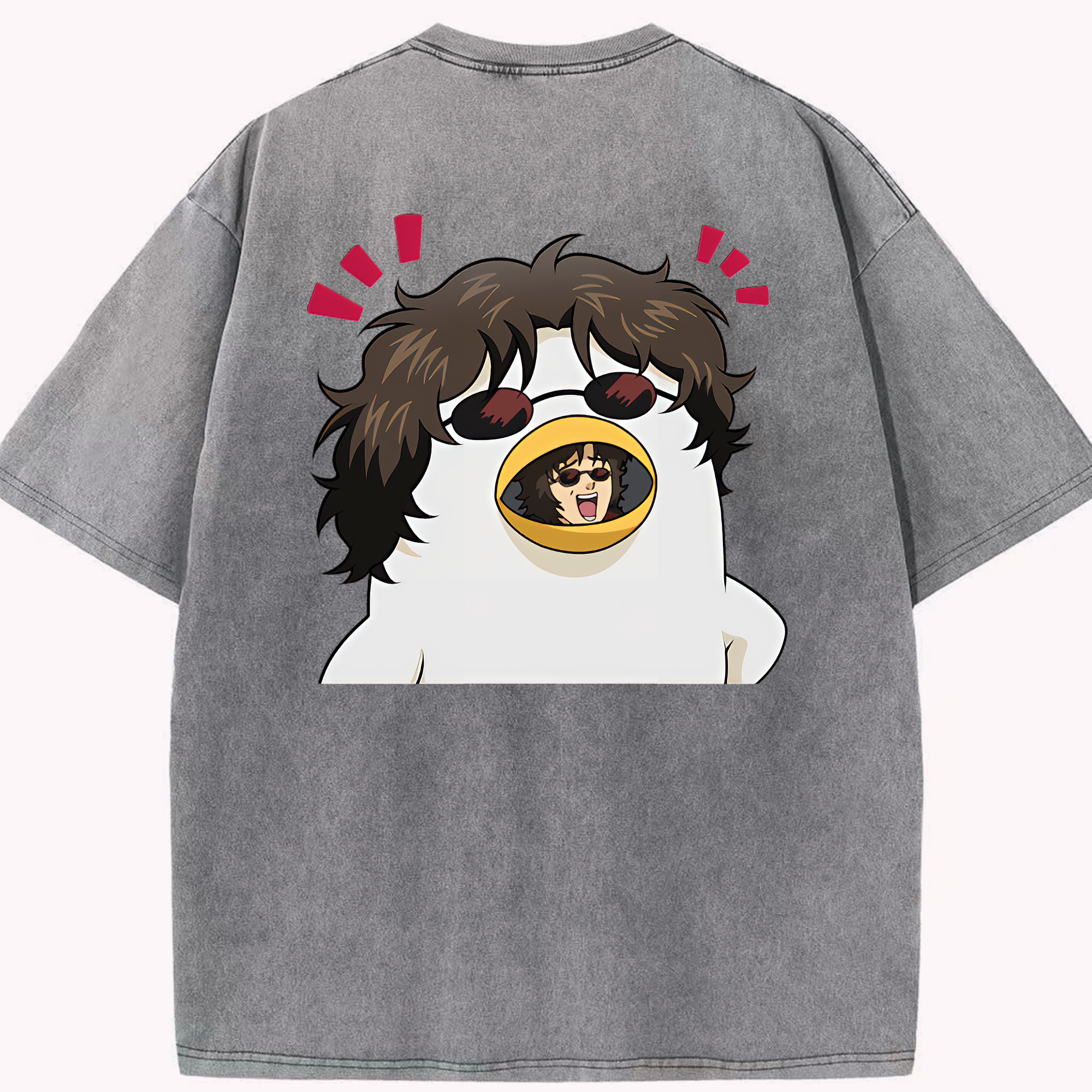 （画像用） ぎんたま 坂田銀時（さかたぎんとき） 神楽 志村新八（しむら しんぱち） GINTAMA Sakata Gintoki Kagura Shimura Shinpachi 綿100% ヴィンテージ風 半袖Tシャツ（背面プリント）