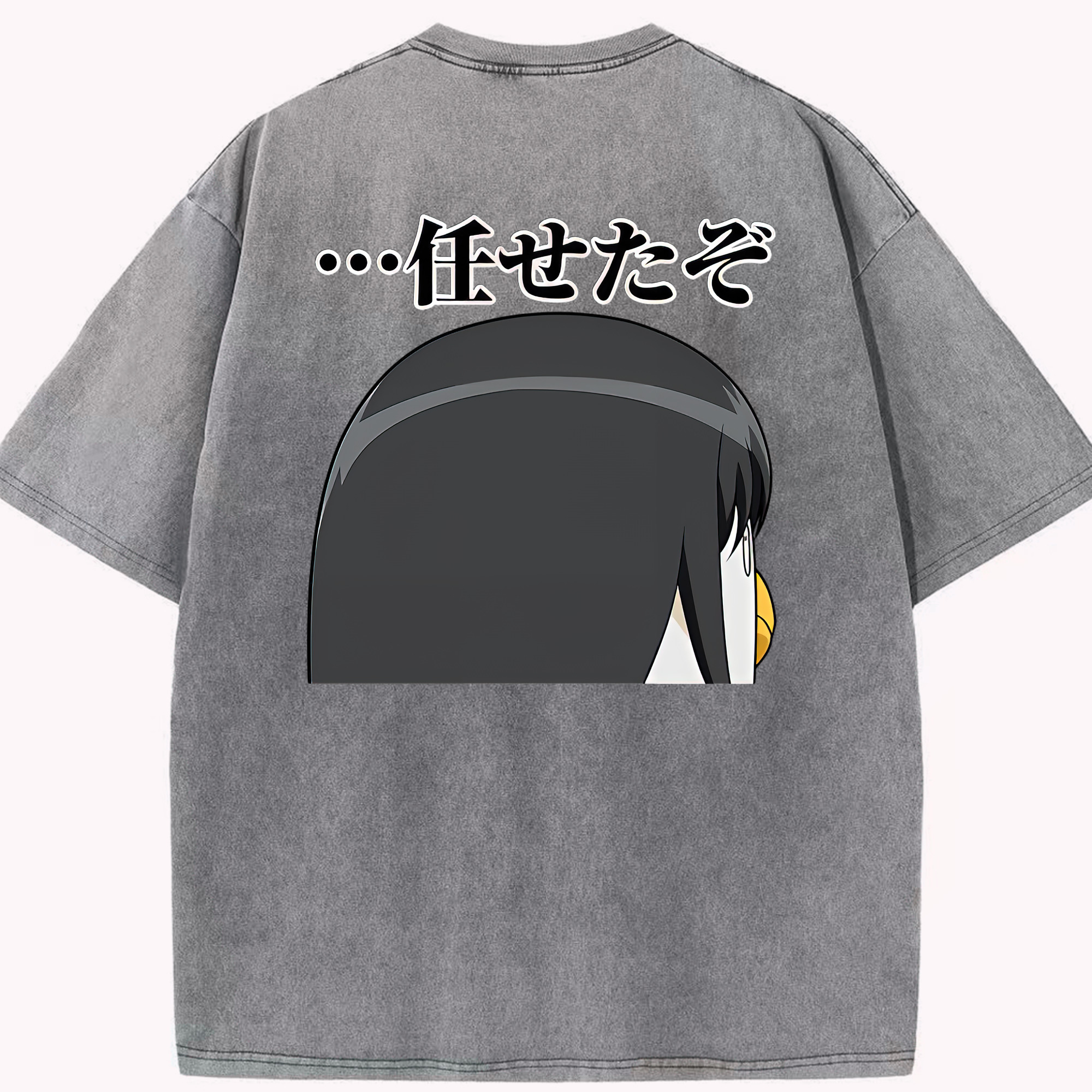 （画像用） ぎんたま 坂田銀時（さかたぎんとき） 神楽 志村新八（しむら しんぱち） GINTAMA Sakata Gintoki Kagura Shimura Shinpachi 綿100% ヴィンテージ風 半袖Tシャツ（背面プリント）