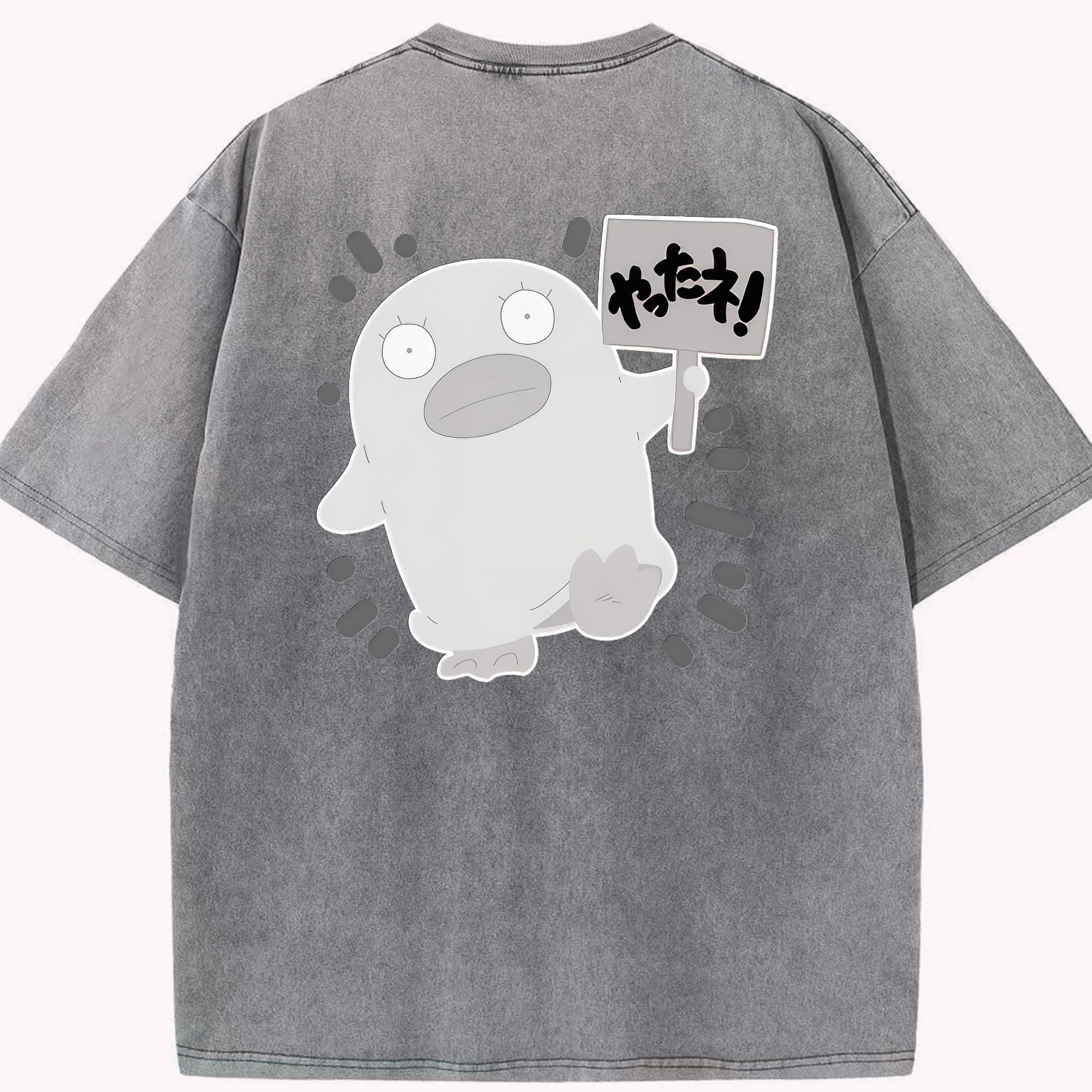 （画像用） ぎんたま 坂田銀時（さかたぎんとき） 神楽 志村新八（しむら しんぱち） GINTAMA Sakata Gintoki Kagura Shimura Shinpachi 綿100% ヴィンテージ風 半袖Tシャツ（背面プリント）