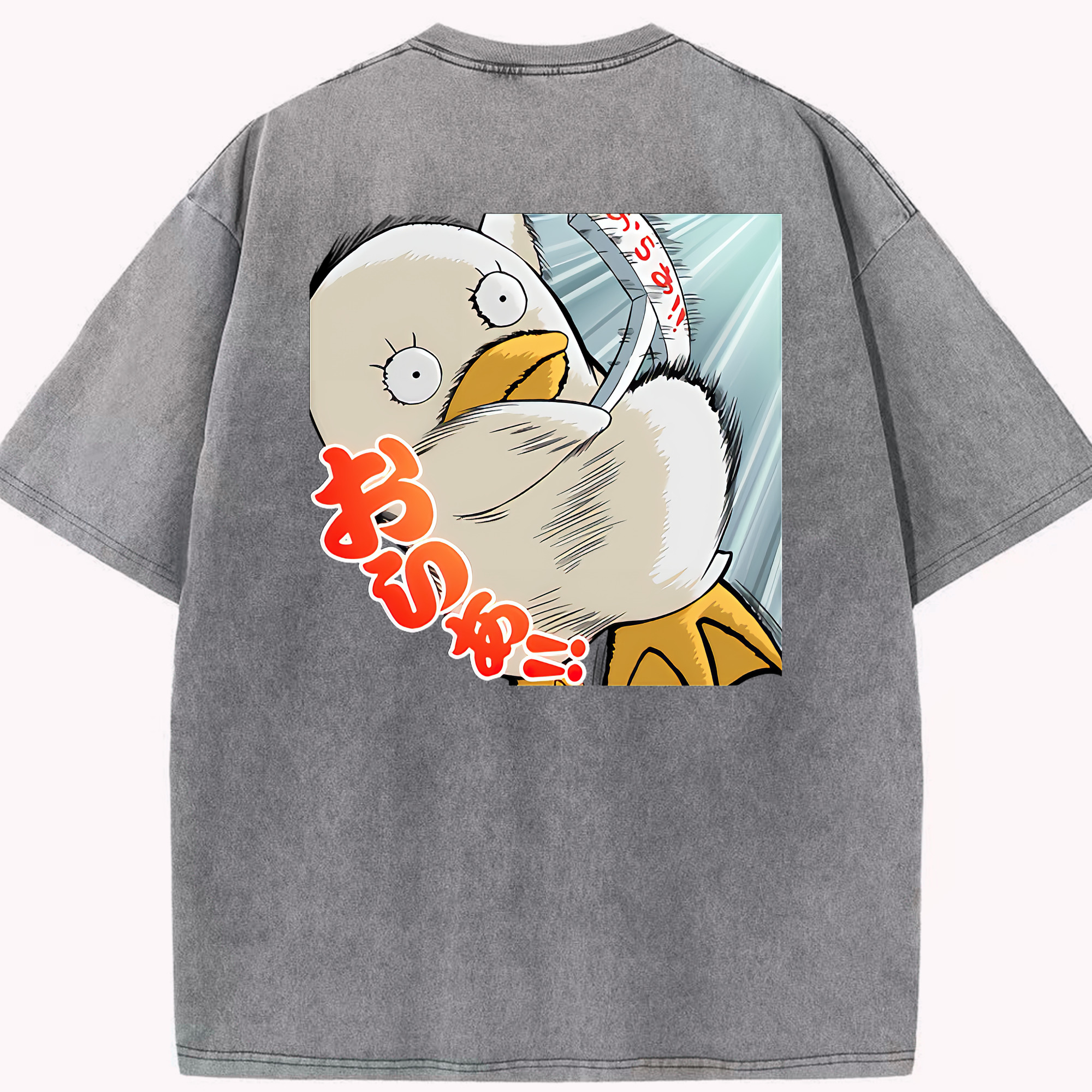 （画像用） ぎんたま 坂田銀時（さかたぎんとき） 神楽 志村新八（しむら しんぱち） GINTAMA Sakata Gintoki Kagura Shimura Shinpachi 綿100% ヴィンテージ風 半袖Tシャツ（背面プリント）