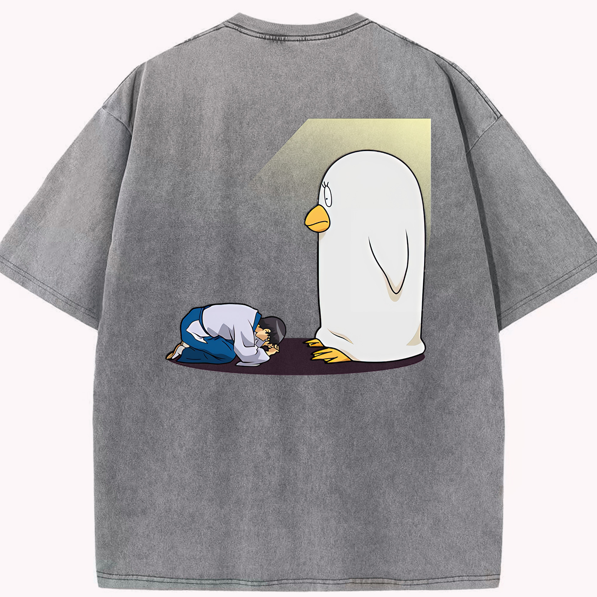 （画像用） ぎんたま 坂田銀時（さかたぎんとき） 神楽 志村新八（しむら しんぱち） GINTAMA Sakata Gintoki Kagura Shimura Shinpachi 綿100% ヴィンテージ風 半袖Tシャツ（背面プリント）