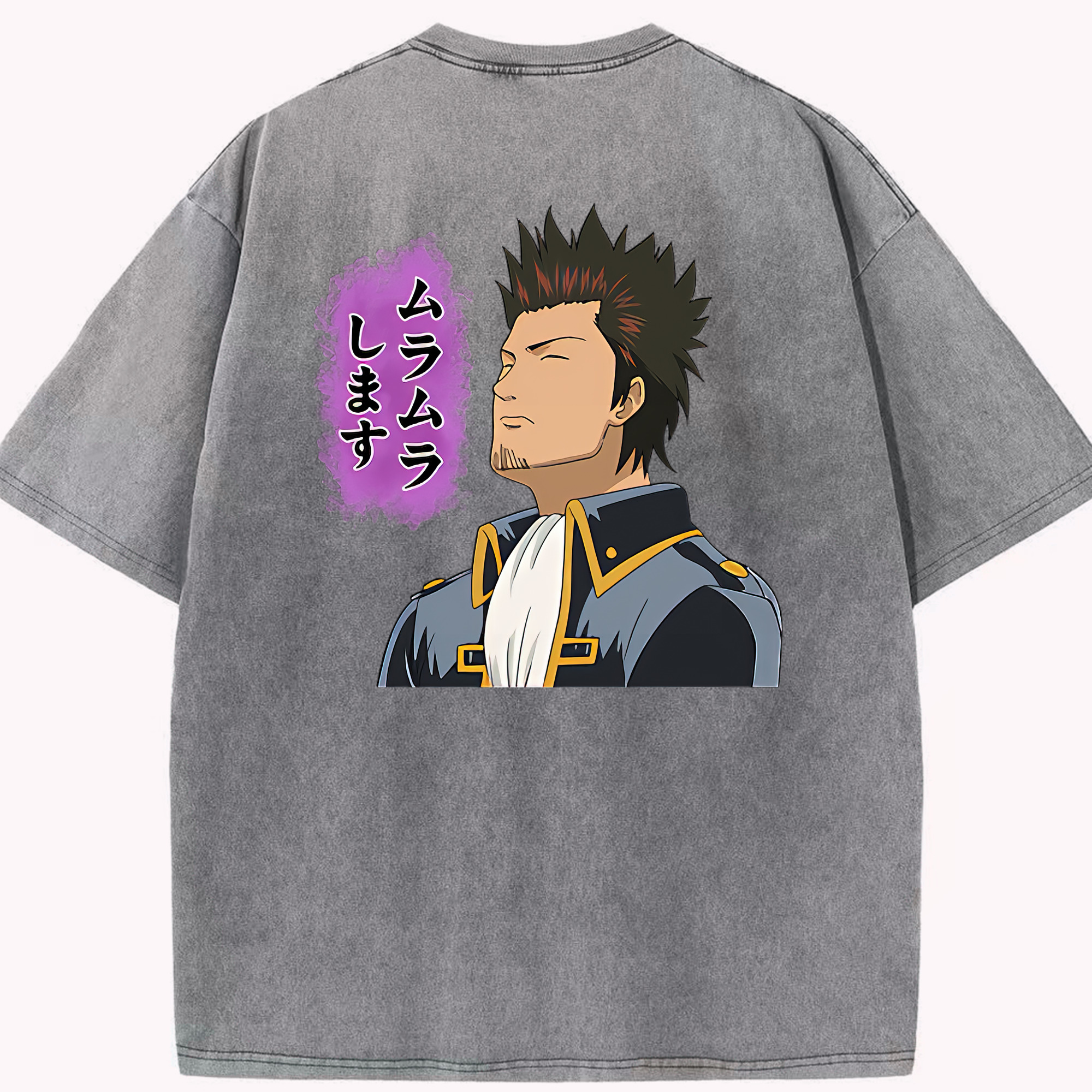 （画像用） ぎんたま 坂田銀時（さかたぎんとき） 神楽 志村新八（しむら しんぱち） GINTAMA Sakata Gintoki Kagura Shimura Shinpachi 綿100% ヴィンテージ風 半袖Tシャツ（背面プリント）