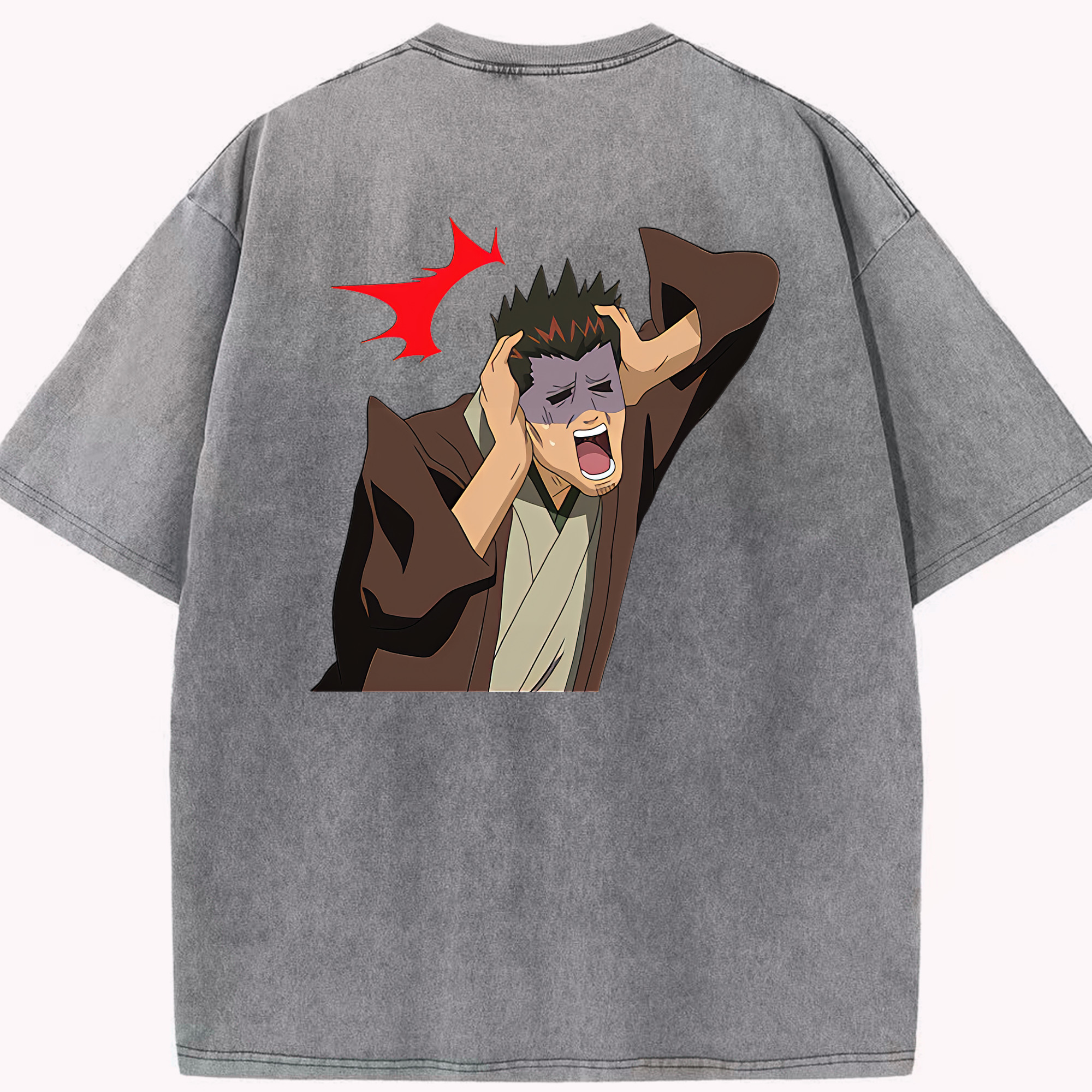 （画像用） ぎんたま 坂田銀時（さかたぎんとき） 神楽 志村新八（しむら しんぱち） GINTAMA Sakata Gintoki Kagura Shimura Shinpachi 綿100% ヴィンテージ風 半袖Tシャツ（背面プリント）