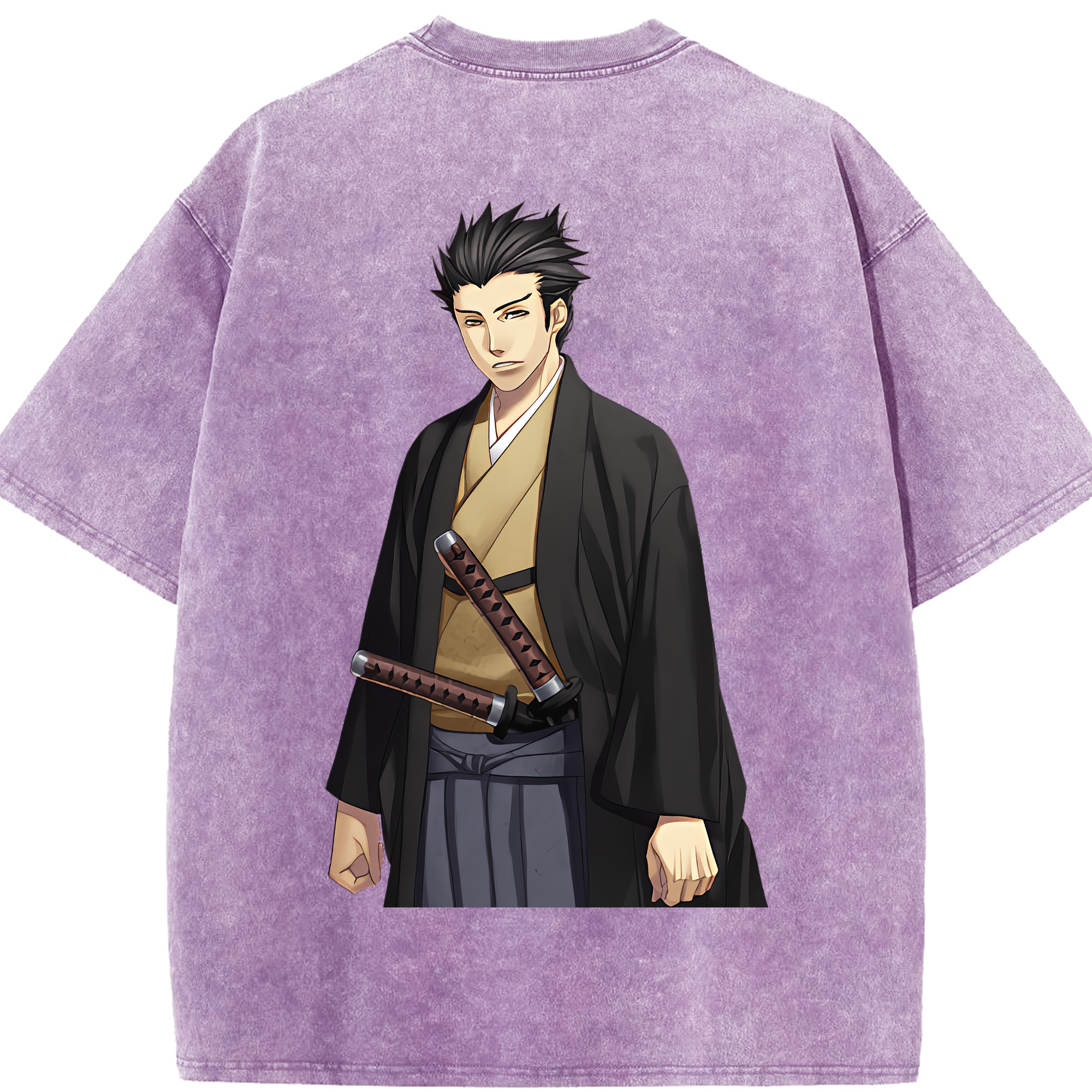 （画像用） ぎんたま 坂田銀時（さかたぎんとき） 神楽 志村新八（しむら しんぱち） GINTAMA Sakata Gintoki Kagura Shimura Shinpachi 綿100% ヴィンテージ風 半袖Tシャツ（背面プリント）