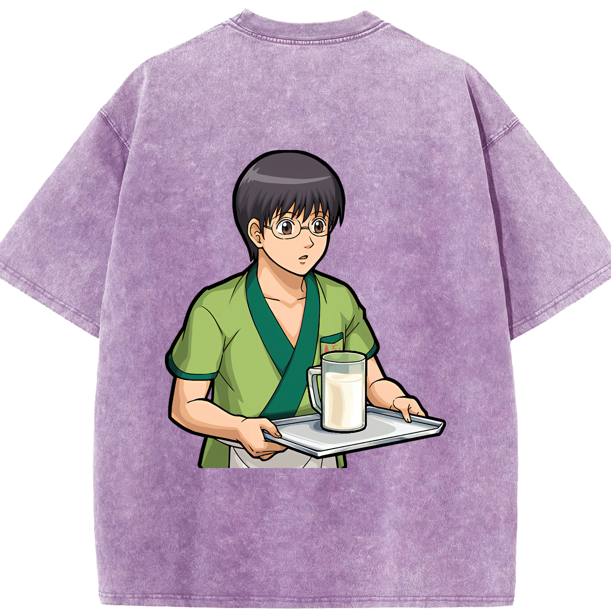 （画像用） ぎんたま 坂田銀時（さかたぎんとき） 神楽 志村新八（しむら しんぱち） GINTAMA Sakata Gintoki Kagura Shimura Shinpachi 綿100% ヴィンテージ風 半袖Tシャツ（背面プリント）