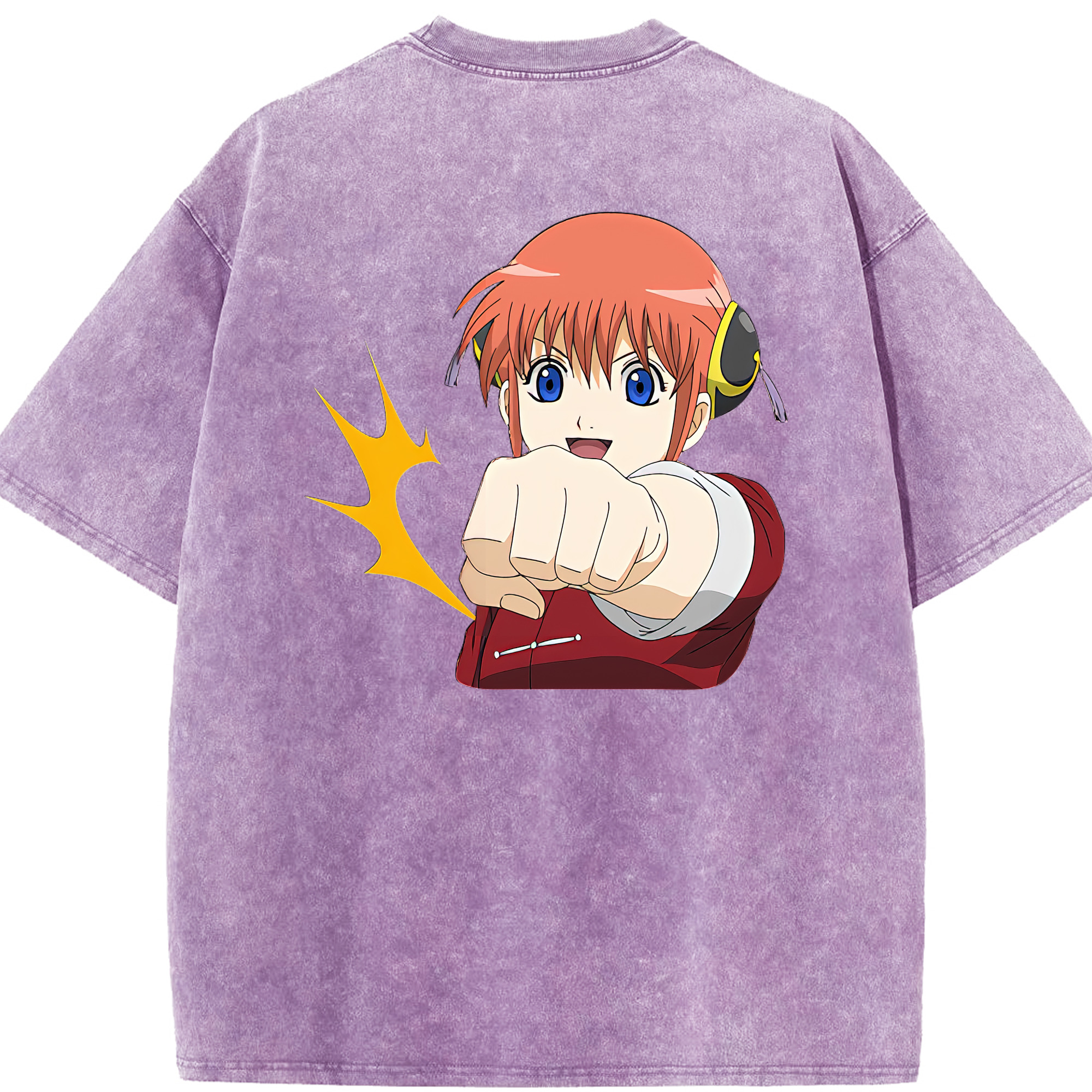 （画像用） ぎんたま 坂田銀時（さかたぎんとき） 神楽 志村新八（しむら しんぱち） GINTAMA Sakata Gintoki Kagura Shimura Shinpachi 綿100% ヴィンテージ風 半袖Tシャツ（背面プリント）