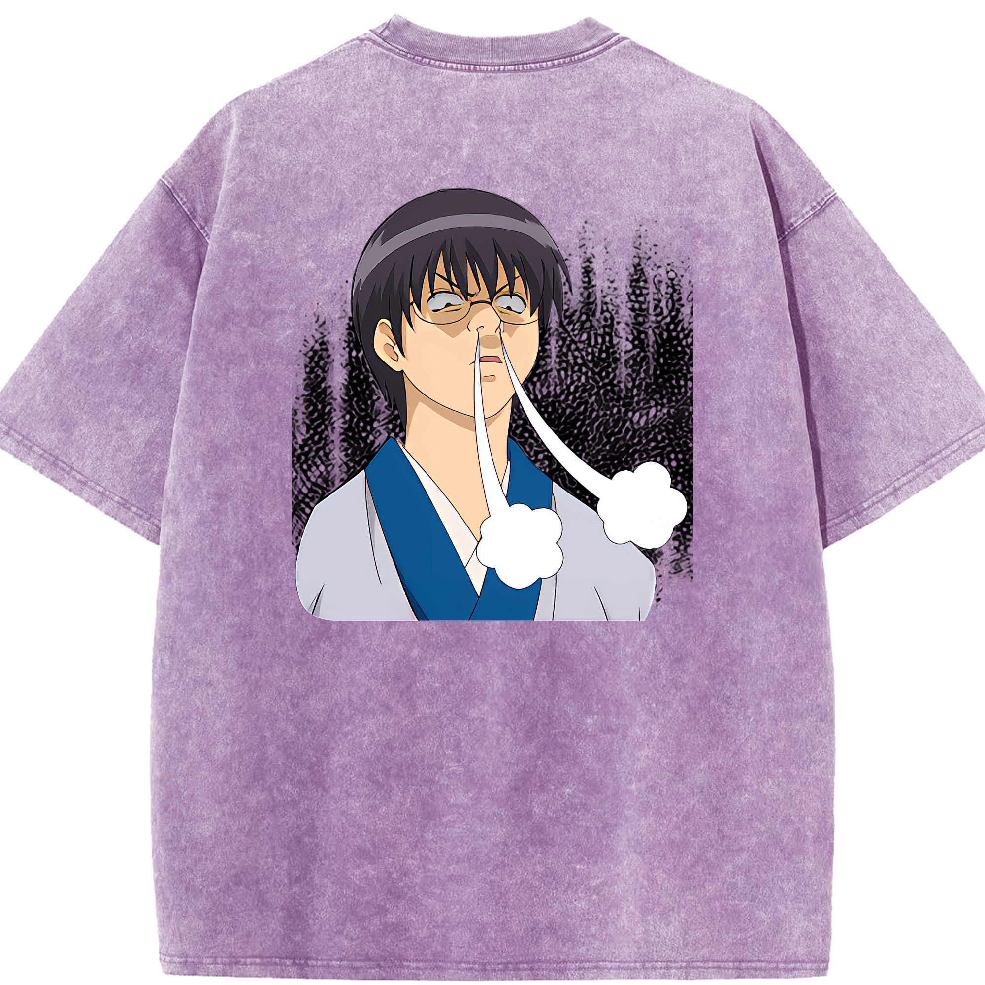 （画像用） ぎんたま 坂田銀時（さかたぎんとき） 神楽 志村新八（しむら しんぱち） GINTAMA Sakata Gintoki Kagura Shimura Shinpachi 綿100% ヴィンテージ風 半袖Tシャツ（背面プリント）