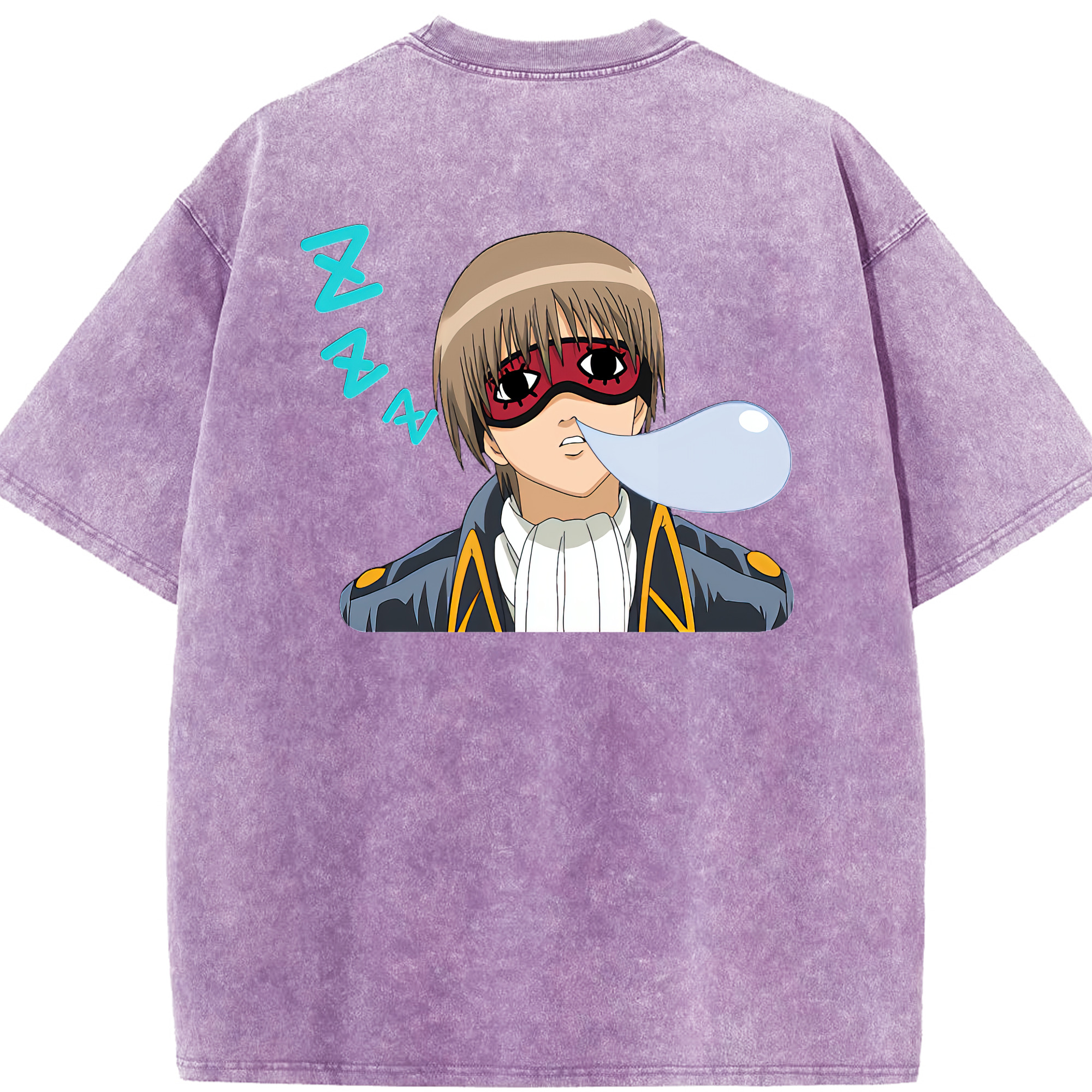 （画像用） ぎんたま 坂田銀時（さかたぎんとき） 神楽 志村新八（しむら しんぱち） GINTAMA Sakata Gintoki Kagura Shimura Shinpachi 綿100% ヴィンテージ風 半袖Tシャツ（背面プリント）