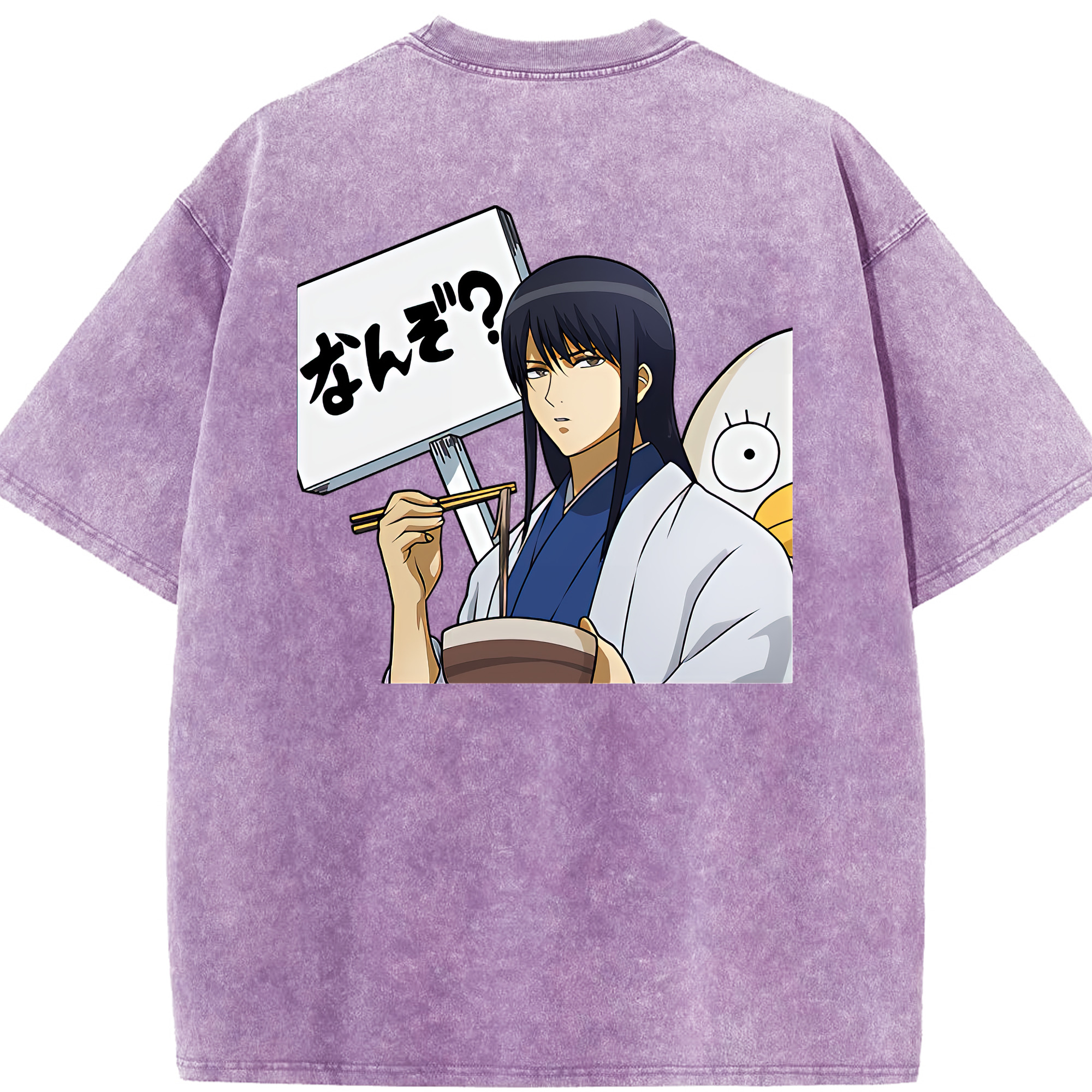 （画像用） ぎんたま 坂田銀時（さかたぎんとき） 神楽 志村新八（しむら しんぱち） GINTAMA Sakata Gintoki Kagura Shimura Shinpachi 綿100% ヴィンテージ風 半袖Tシャツ（背面プリント）