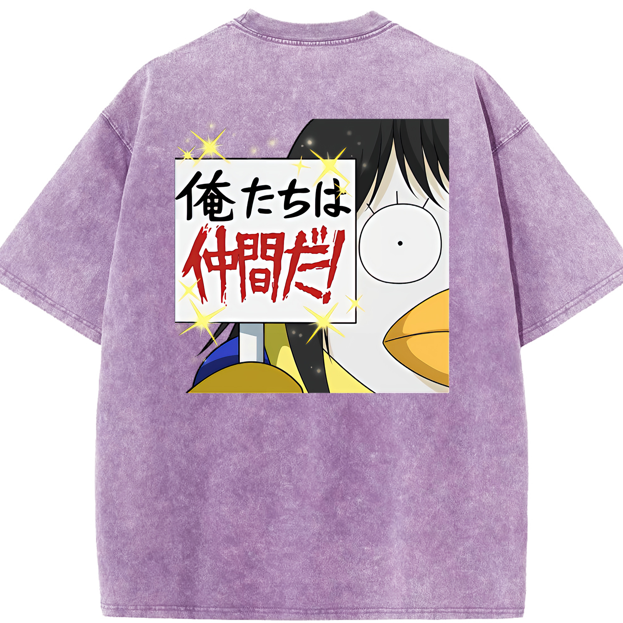 （画像用） ぎんたま 坂田銀時（さかたぎんとき） 神楽 志村新八（しむら しんぱち） GINTAMA Sakata Gintoki Kagura Shimura Shinpachi 綿100% ヴィンテージ風 半袖Tシャツ（背面プリント）
