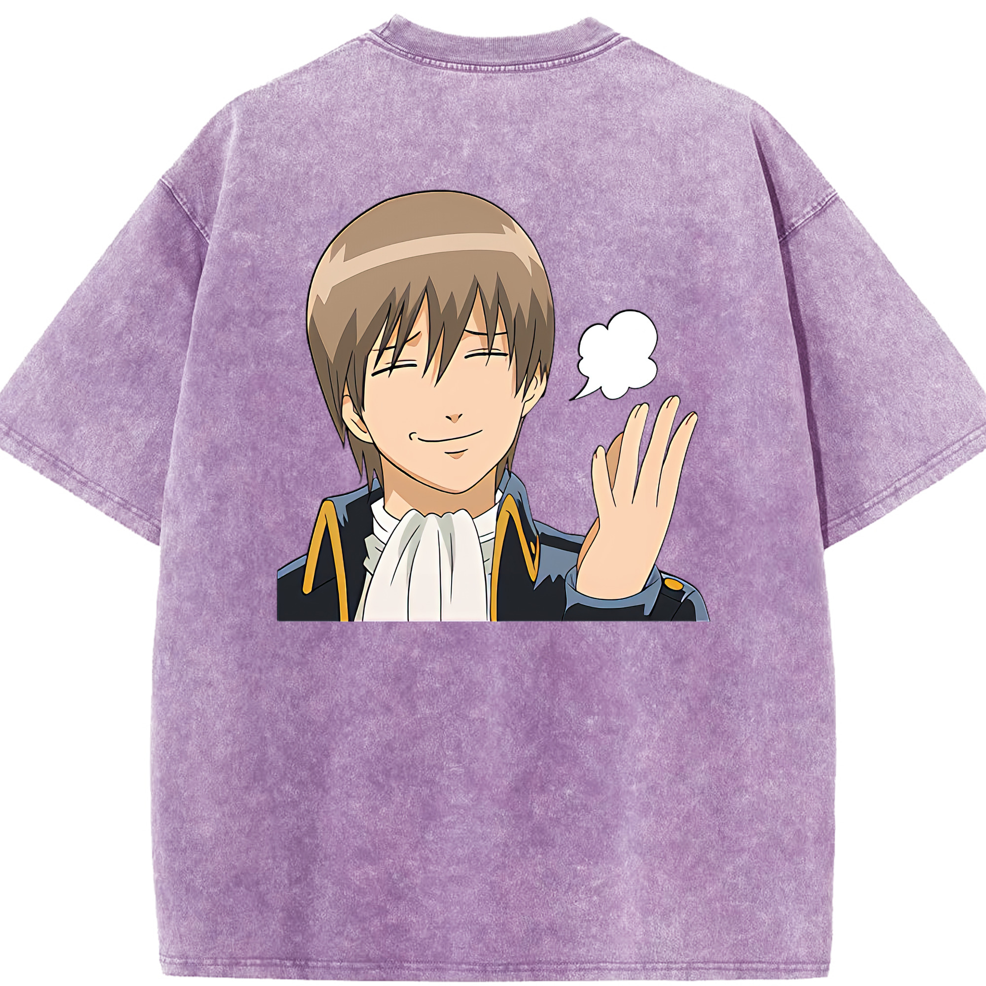 （画像用） ぎんたま 坂田銀時（さかたぎんとき） 神楽 志村新八（しむら しんぱち） GINTAMA Sakata Gintoki Kagura Shimura Shinpachi 綿100% ヴィンテージ風 半袖Tシャツ（背面プリント）