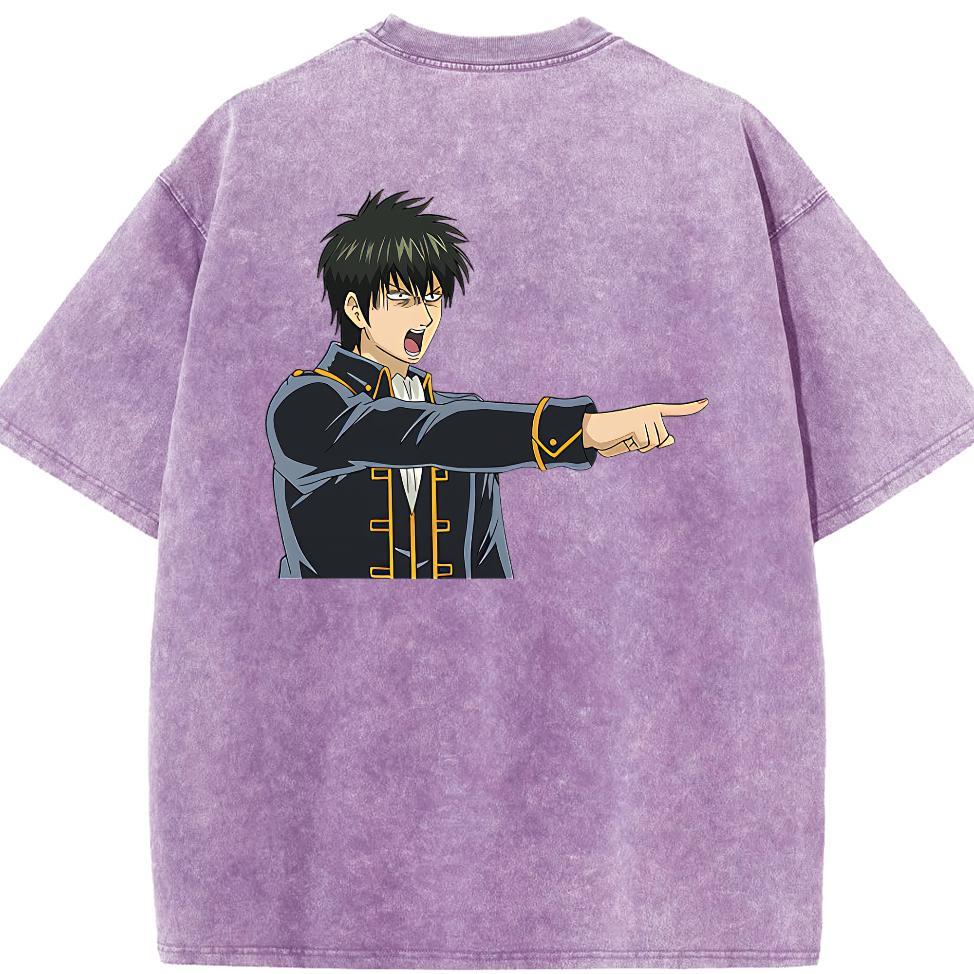 （画像用） ぎんたま 坂田銀時（さかたぎんとき） 神楽 志村新八（しむら しんぱち） GINTAMA Sakata Gintoki Kagura Shimura Shinpachi 綿100% ヴィンテージ風 半袖Tシャツ（背面プリント）