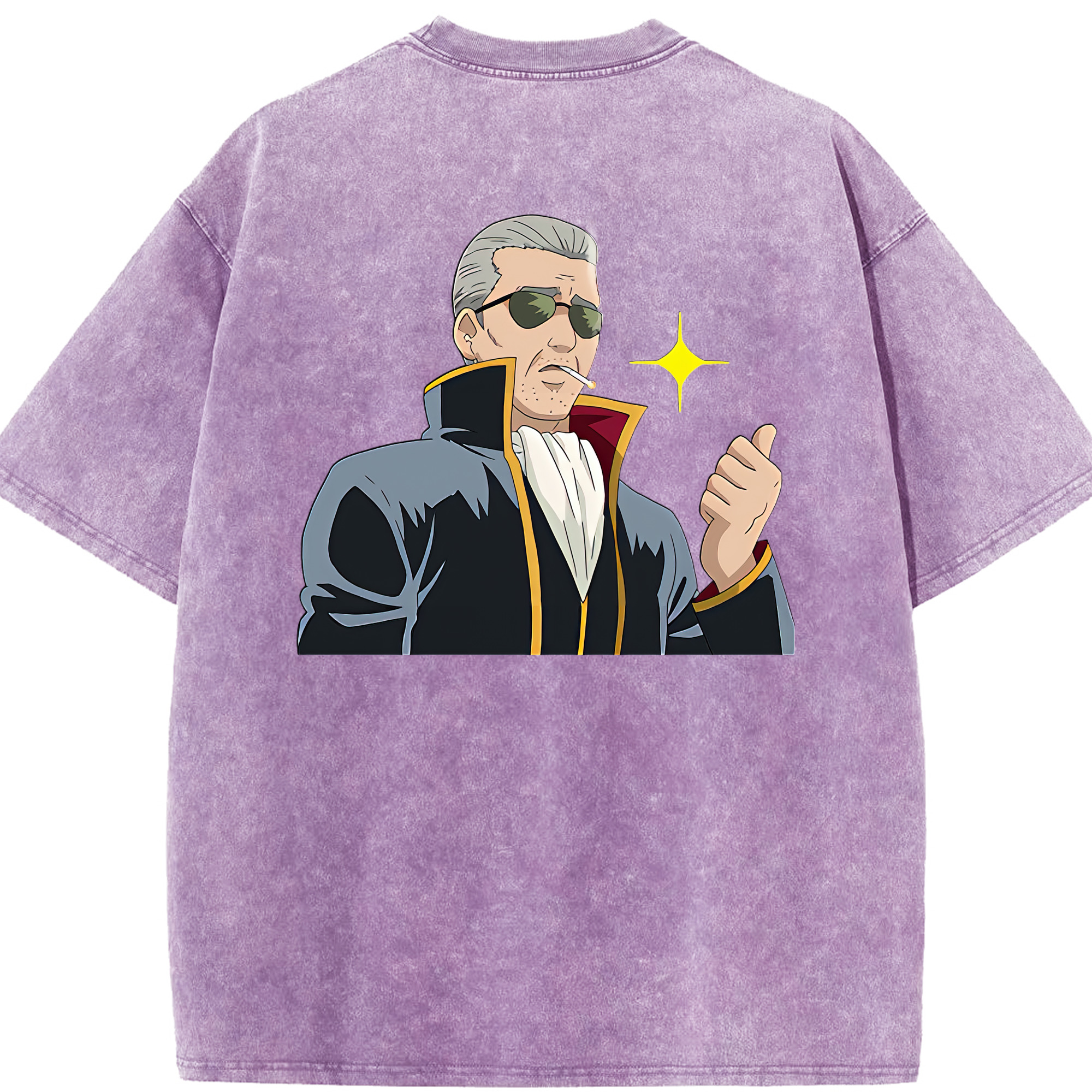 （画像用） ぎんたま 坂田銀時（さかたぎんとき） 神楽 志村新八（しむら しんぱち） GINTAMA Sakata Gintoki Kagura Shimura Shinpachi 綿100% ヴィンテージ風 半袖Tシャツ（背面プリント）