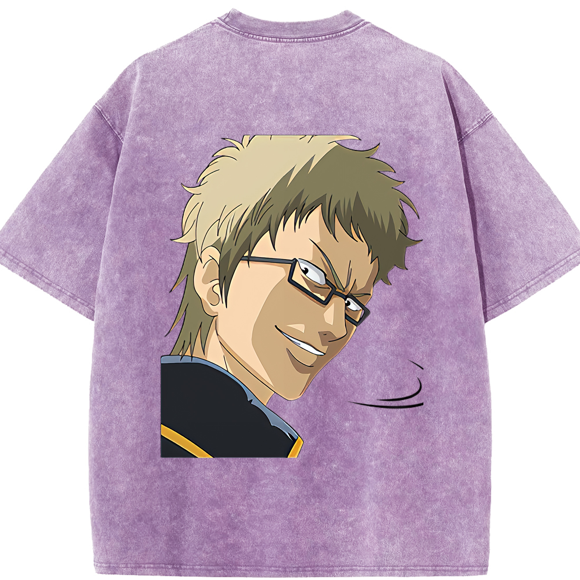 （画像用） ぎんたま 坂田銀時（さかたぎんとき） 神楽 志村新八（しむら しんぱち） GINTAMA Sakata Gintoki Kagura Shimura Shinpachi 綿100% ヴィンテージ風 半袖Tシャツ（背面プリント）