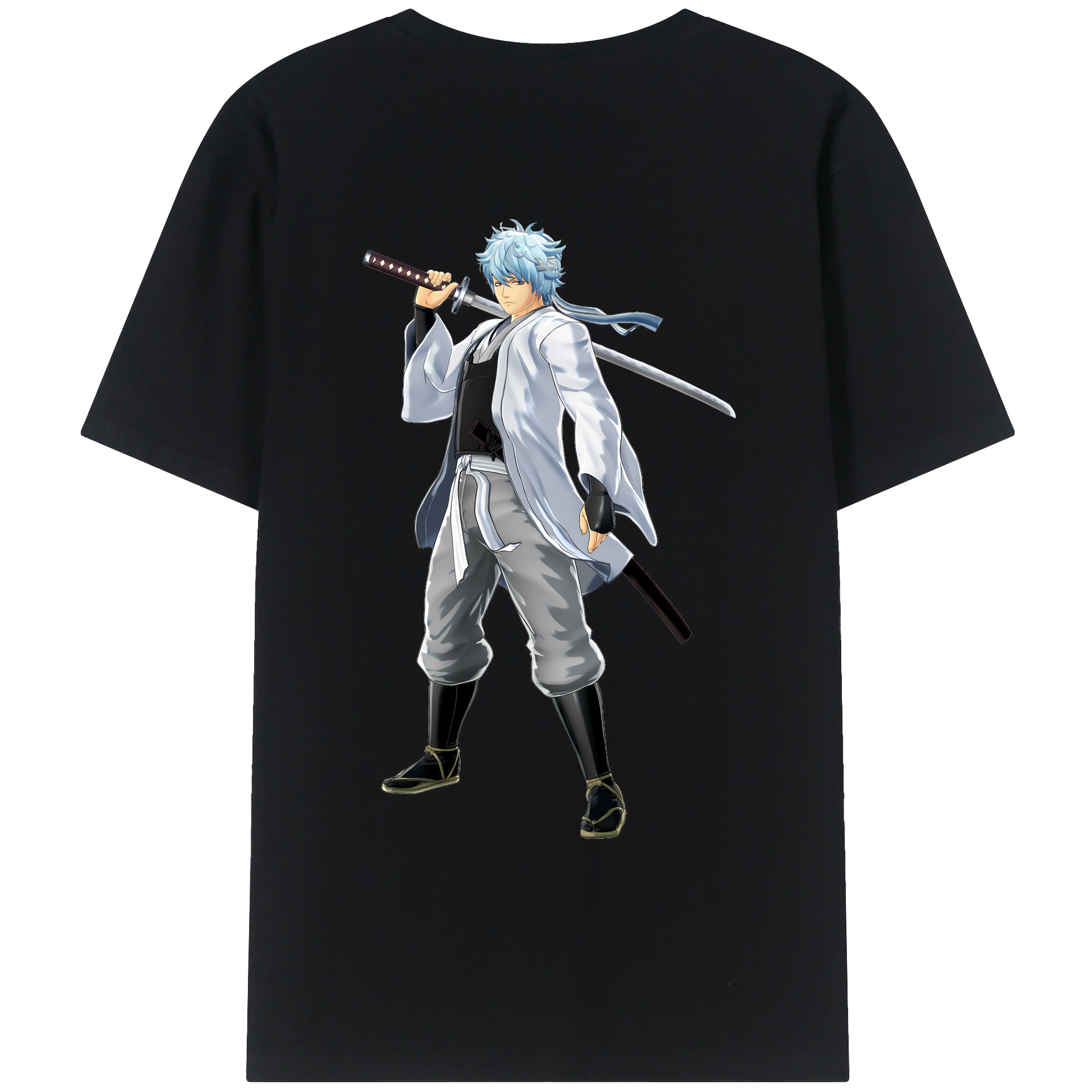 （画像用） ぎんたま 坂田銀時（さかたぎんとき） 神楽 志村新八（しむら しんぱち） GINTAMA Sakata Gintoki Kagura Shimura Shinpachi 綿100％ メンズ半袖Tシャツ（バックプリント） 通気性