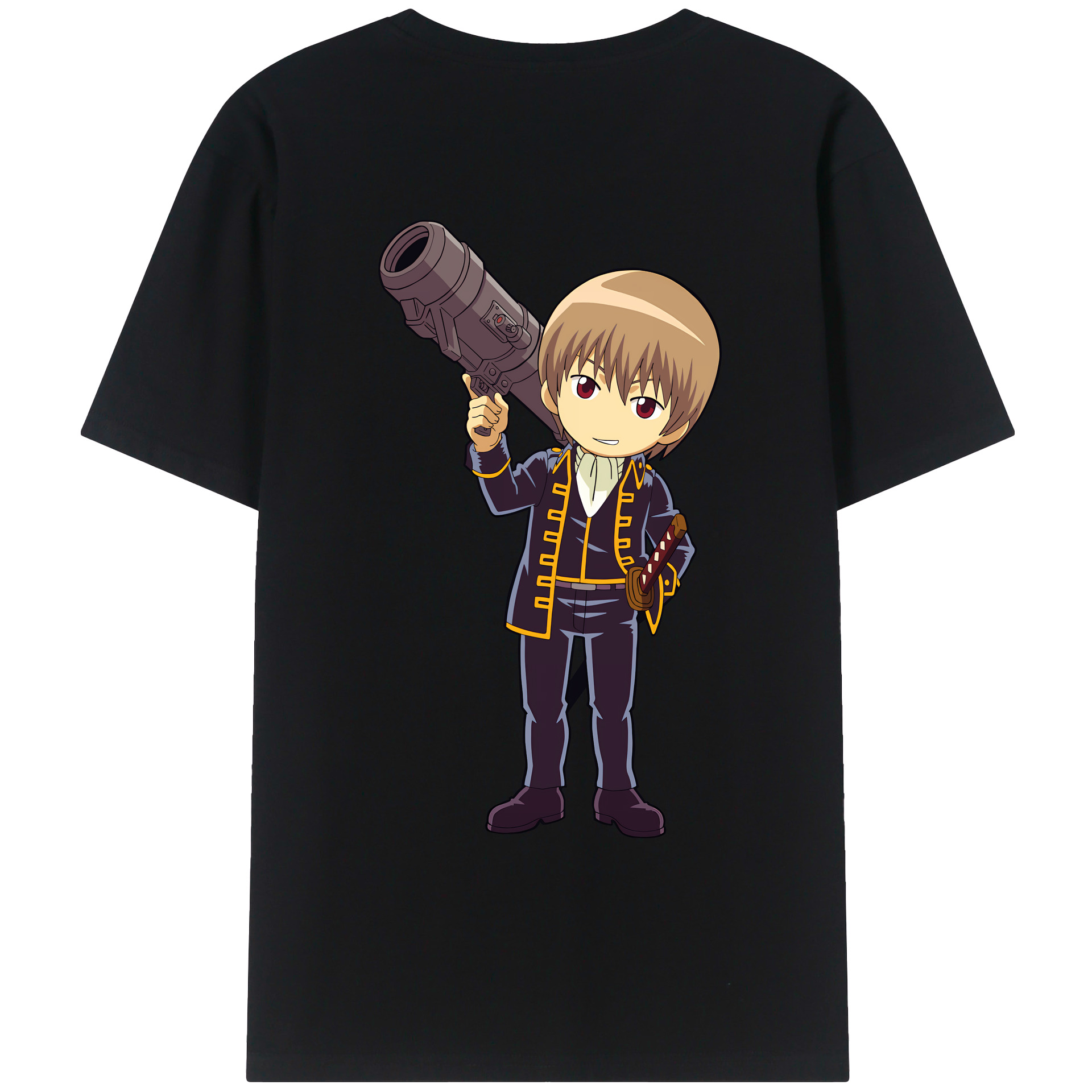 （画像用） ぎんたま 坂田銀時（さかたぎんとき） 神楽 志村新八（しむら しんぱち） GINTAMA Sakata Gintoki Kagura Shimura Shinpachi 綿100％ メンズ半袖Tシャツ（バックプリント） 通気性