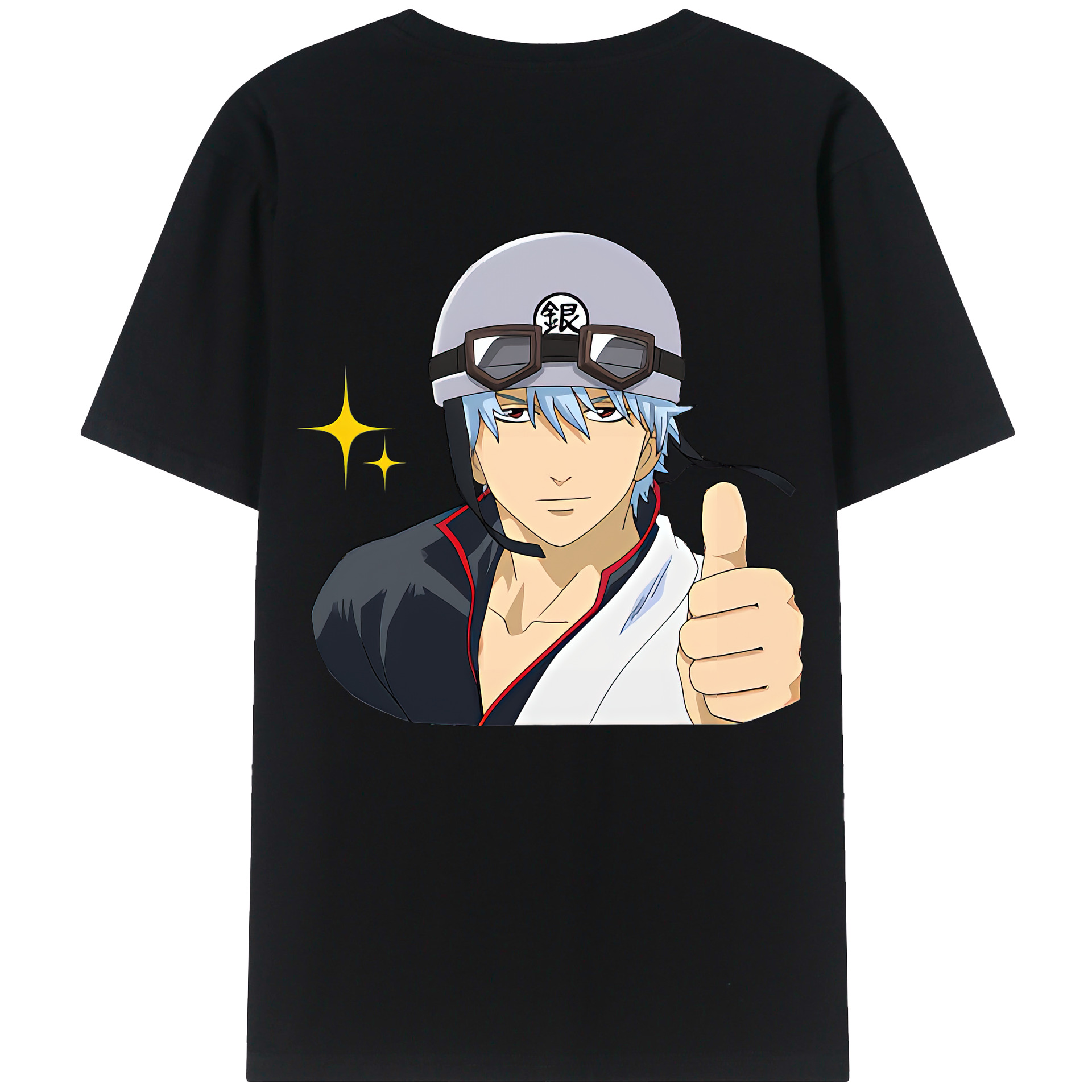 （画像用） ぎんたま 坂田銀時（さかたぎんとき） 神楽 志村新八（しむら しんぱち） GINTAMA Sakata Gintoki Kagura Shimura Shinpachi 綿100％ メンズ半袖Tシャツ（バックプリント） 通気性