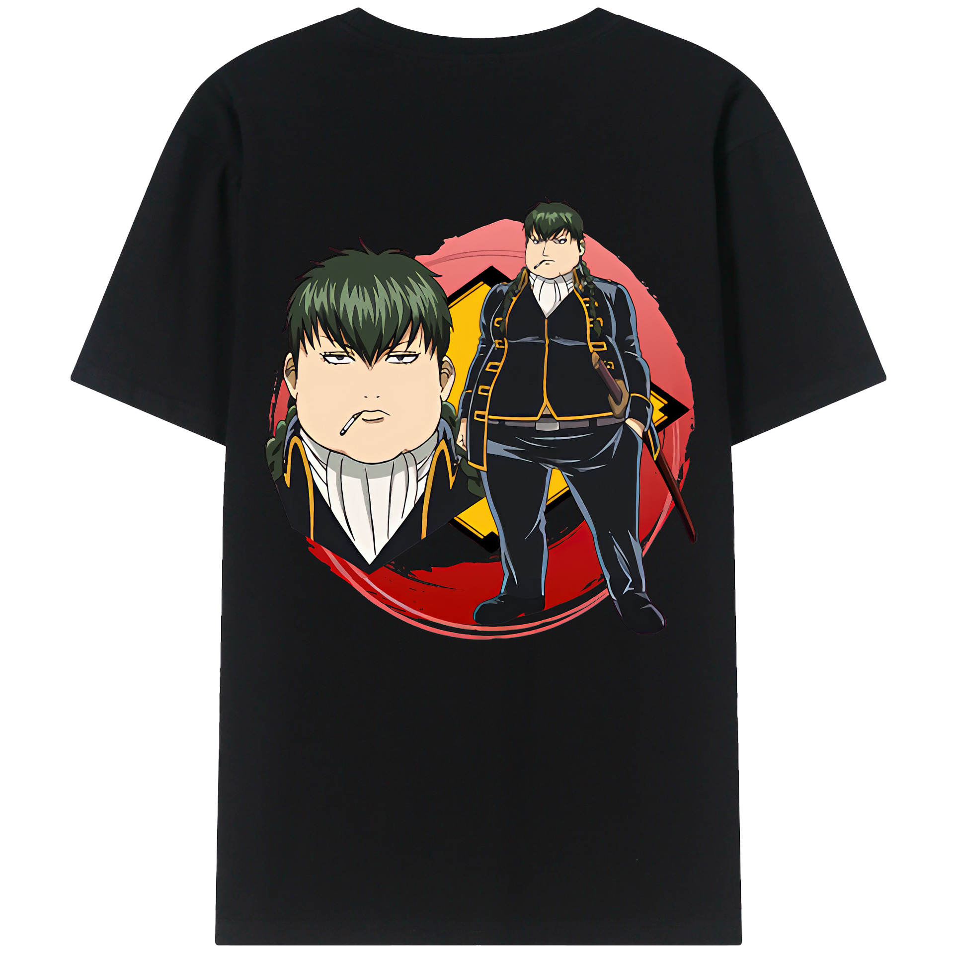 （画像用） ぎんたま 坂田銀時（さかたぎんとき） 神楽 志村新八（しむら しんぱち） GINTAMA Sakata Gintoki Kagura Shimura Shinpachi 綿100％ メンズ半袖Tシャツ（バックプリント） 通気性