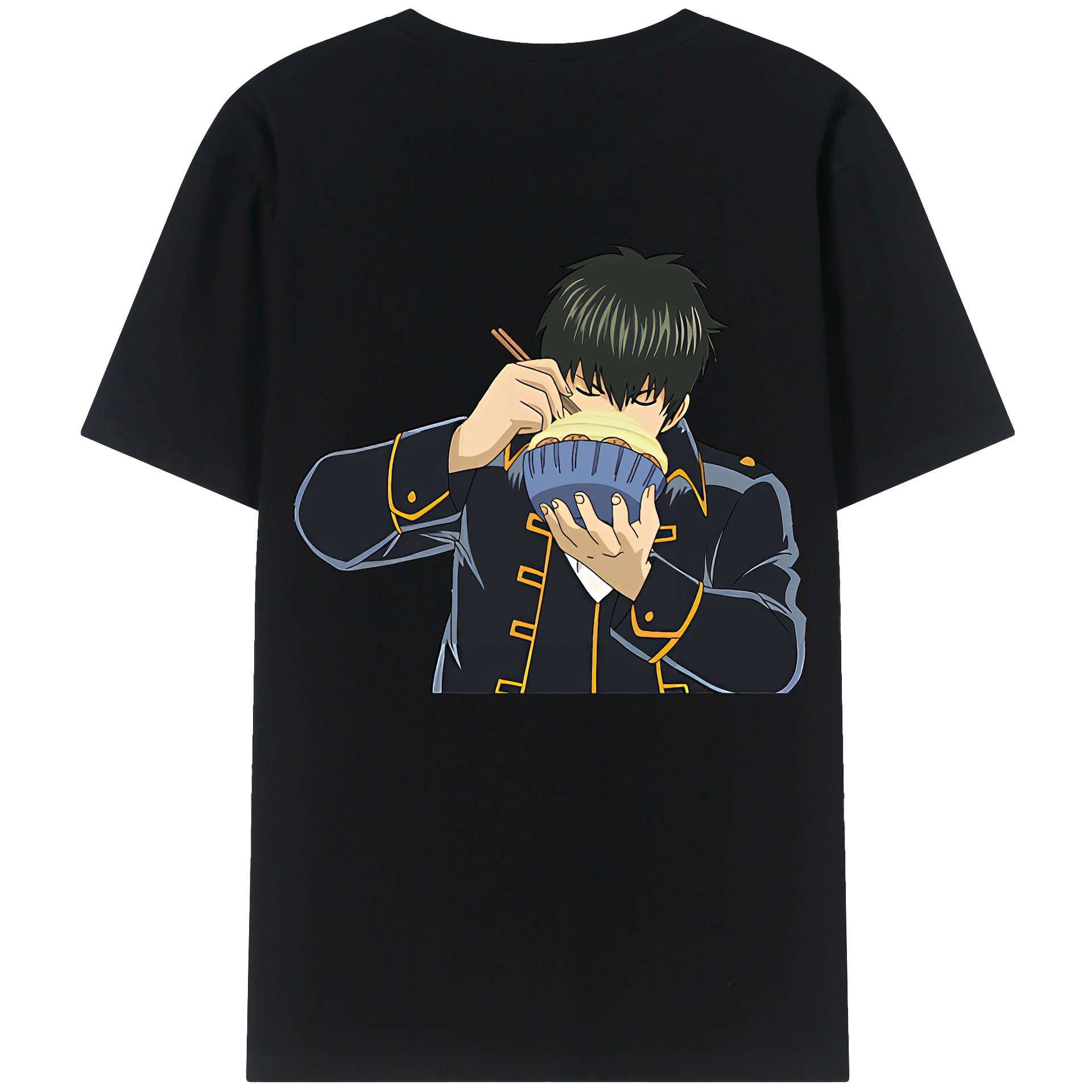 （画像用） ぎんたま 坂田銀時（さかたぎんとき） 神楽 志村新八（しむら しんぱち） GINTAMA Sakata Gintoki Kagura Shimura Shinpachi 綿100％ メンズ半袖Tシャツ（バックプリント） 通気性