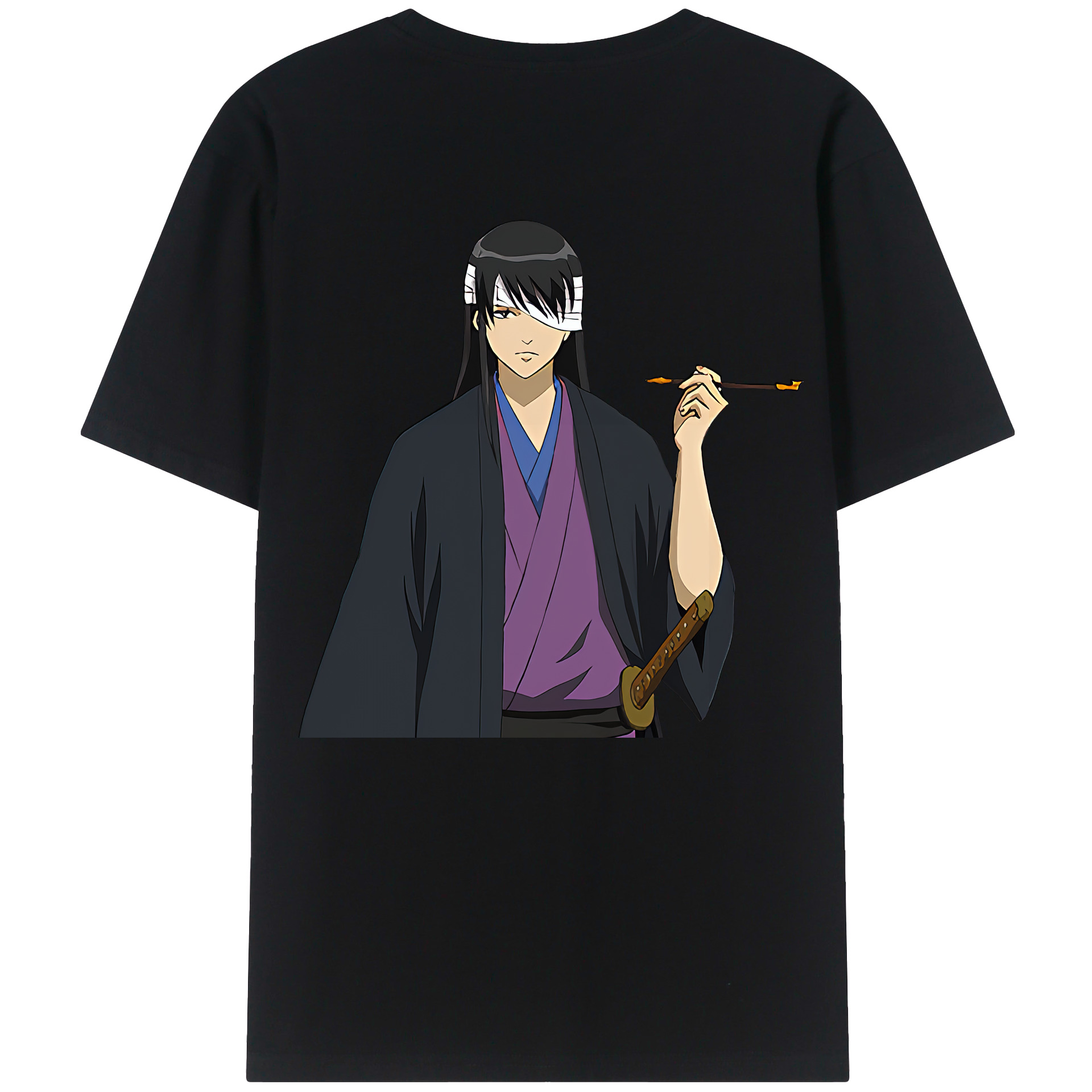 （画像用） ぎんたま 坂田銀時（さかたぎんとき） 神楽 志村新八（しむら しんぱち） GINTAMA Sakata Gintoki Kagura Shimura Shinpachi 綿100％ メンズ半袖Tシャツ（バックプリント） 通気性