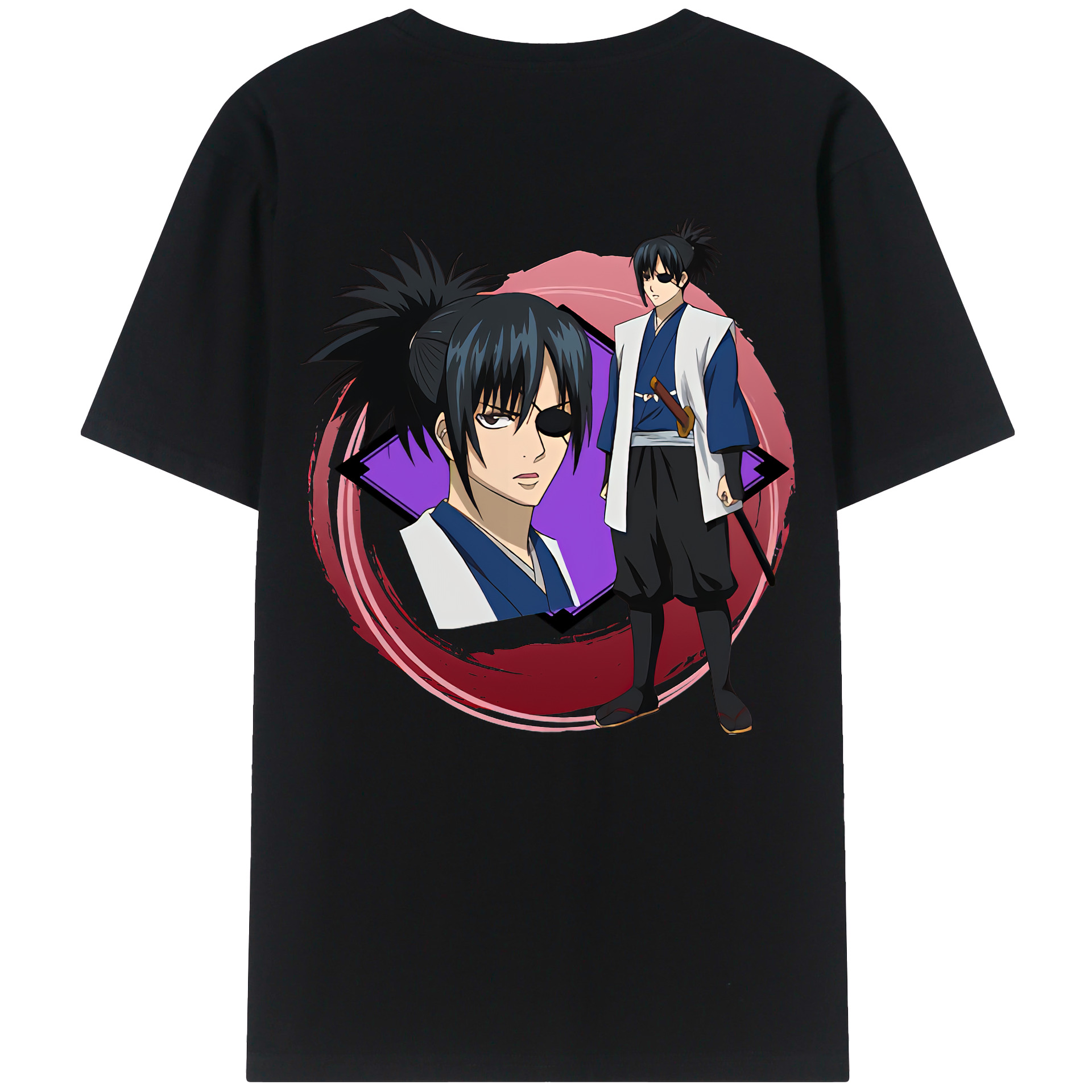 （画像用） ぎんたま 坂田銀時（さかたぎんとき） 神楽 志村新八（しむら しんぱち） GINTAMA Sakata Gintoki Kagura Shimura Shinpachi 綿100％ メンズ半袖Tシャツ（バックプリント） 通気性