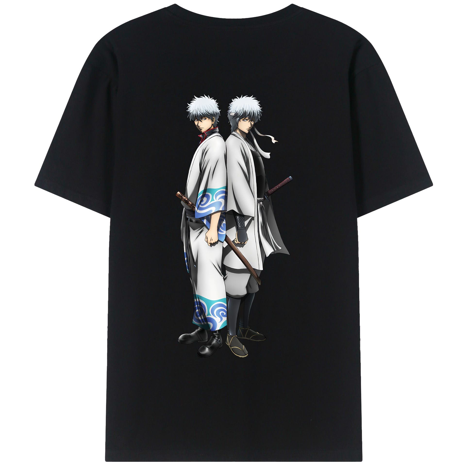（画像用） ぎんたま 坂田銀時（さかたぎんとき） 神楽 志村新八（しむら しんぱち） GINTAMA Sakata Gintoki Kagura Shimura Shinpachi 綿100％ メンズ半袖Tシャツ（バックプリント） 通気性