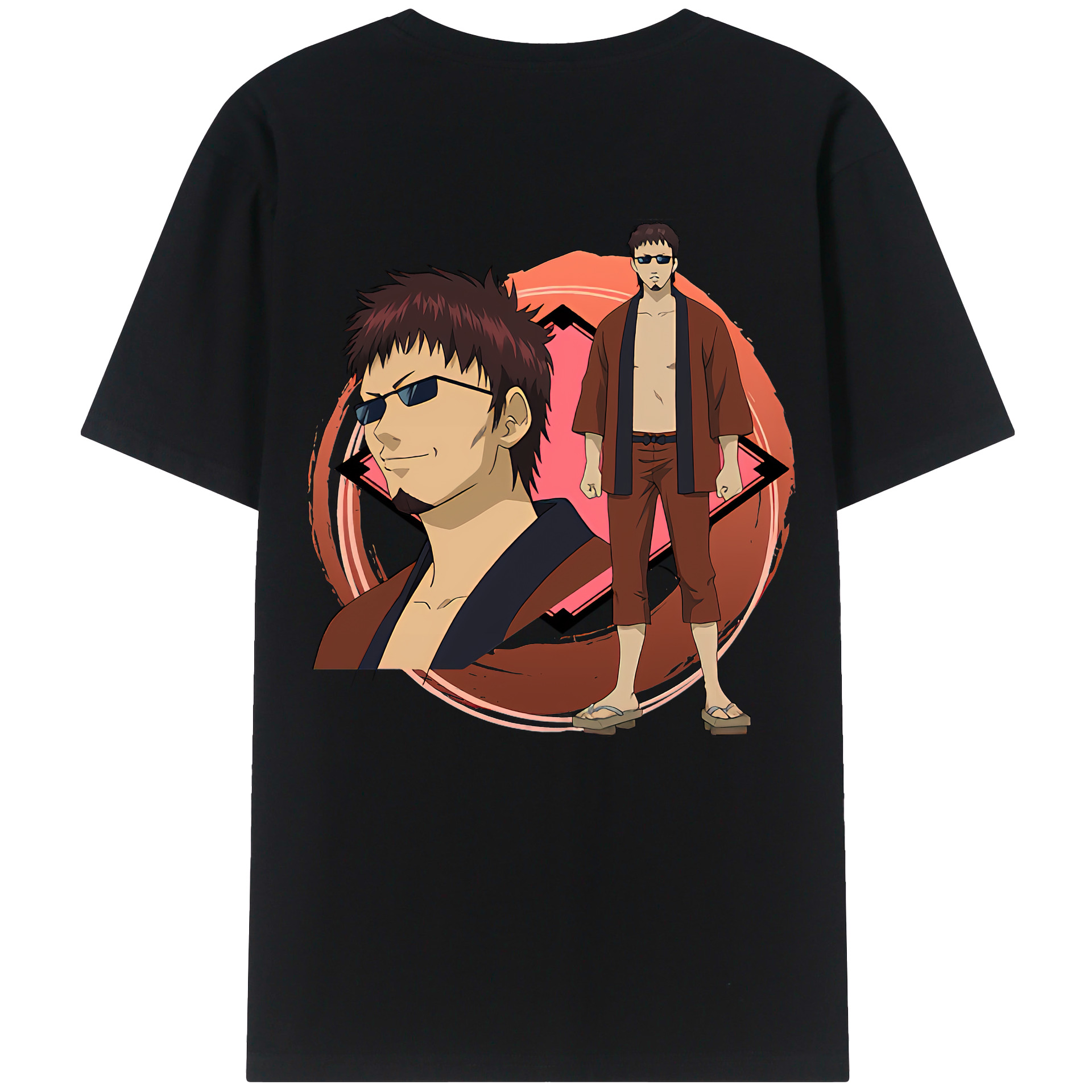 （画像用） ぎんたま 坂田銀時（さかたぎんとき） 神楽 志村新八（しむら しんぱち） GINTAMA Sakata Gintoki Kagura Shimura Shinpachi 綿100％ メンズ半袖Tシャツ（バックプリント） 通気性
