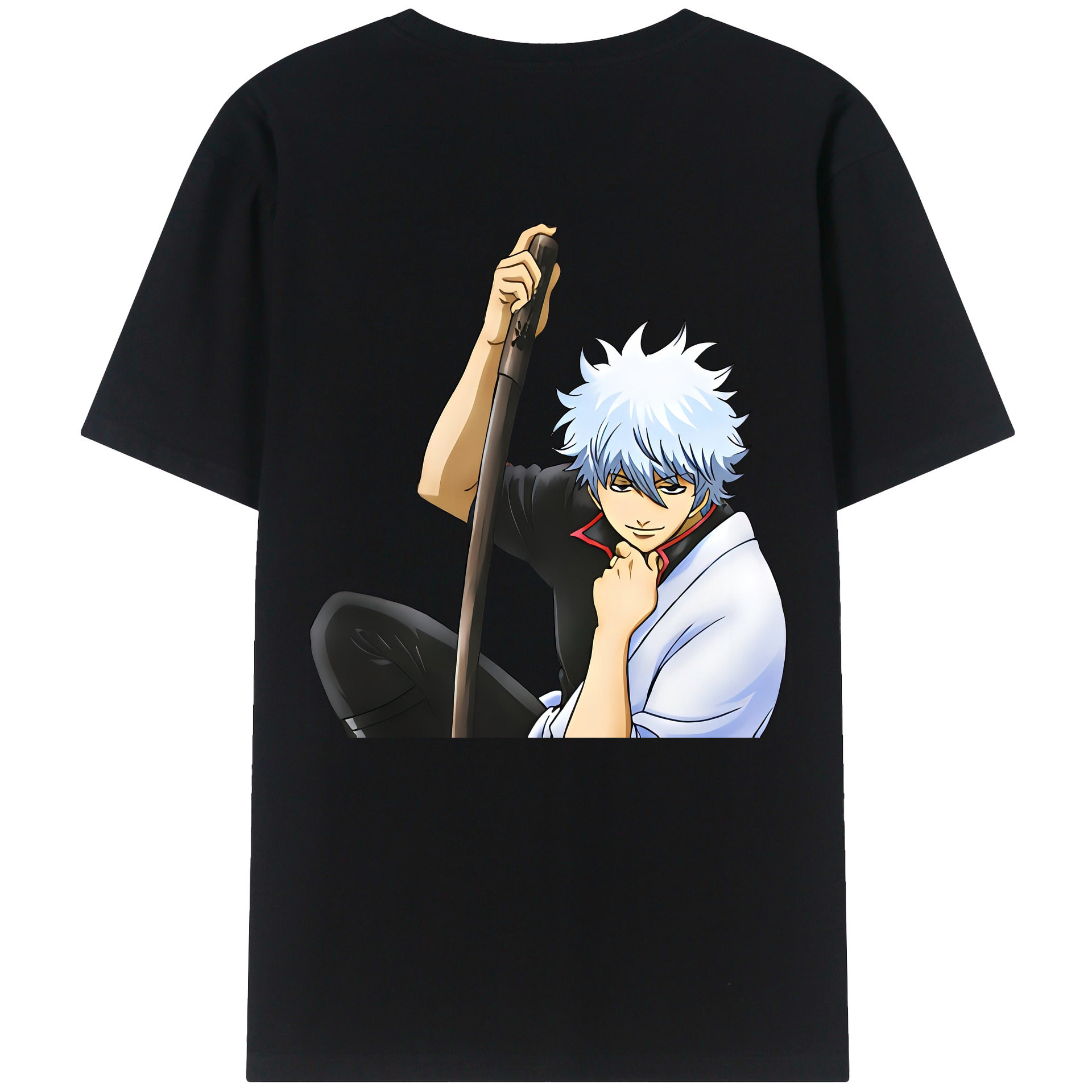 （画像用） ぎんたま 坂田銀時（さかたぎんとき） 神楽 志村新八（しむら しんぱち） GINTAMA Sakata Gintoki Kagura Shimura Shinpachi 綿100％ メンズ半袖Tシャツ（バックプリント） 通気性