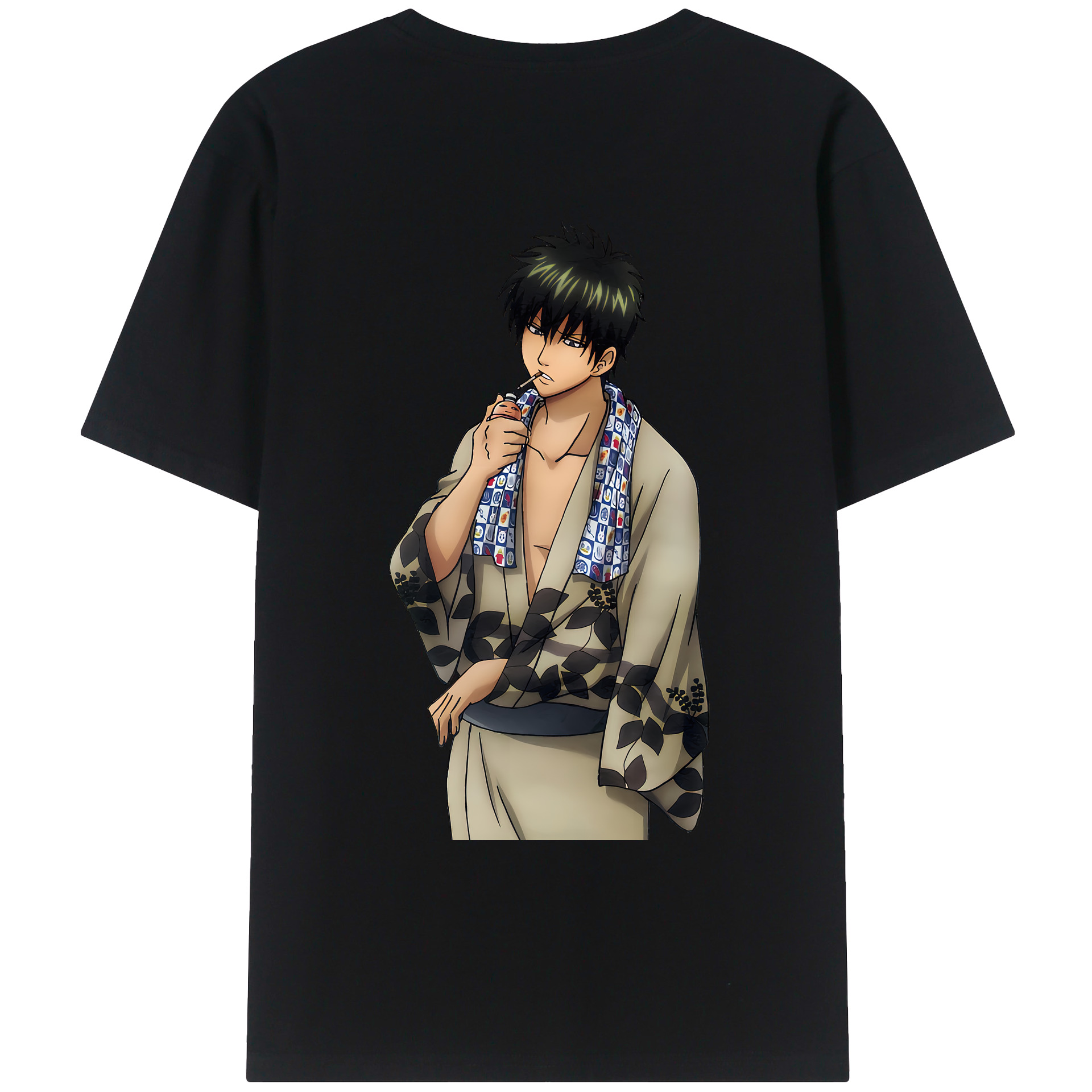 （画像用） ぎんたま 坂田銀時（さかたぎんとき） 神楽 志村新八（しむら しんぱち） GINTAMA Sakata Gintoki Kagura Shimura Shinpachi 綿100％ メンズ半袖Tシャツ（バックプリント） 通気性