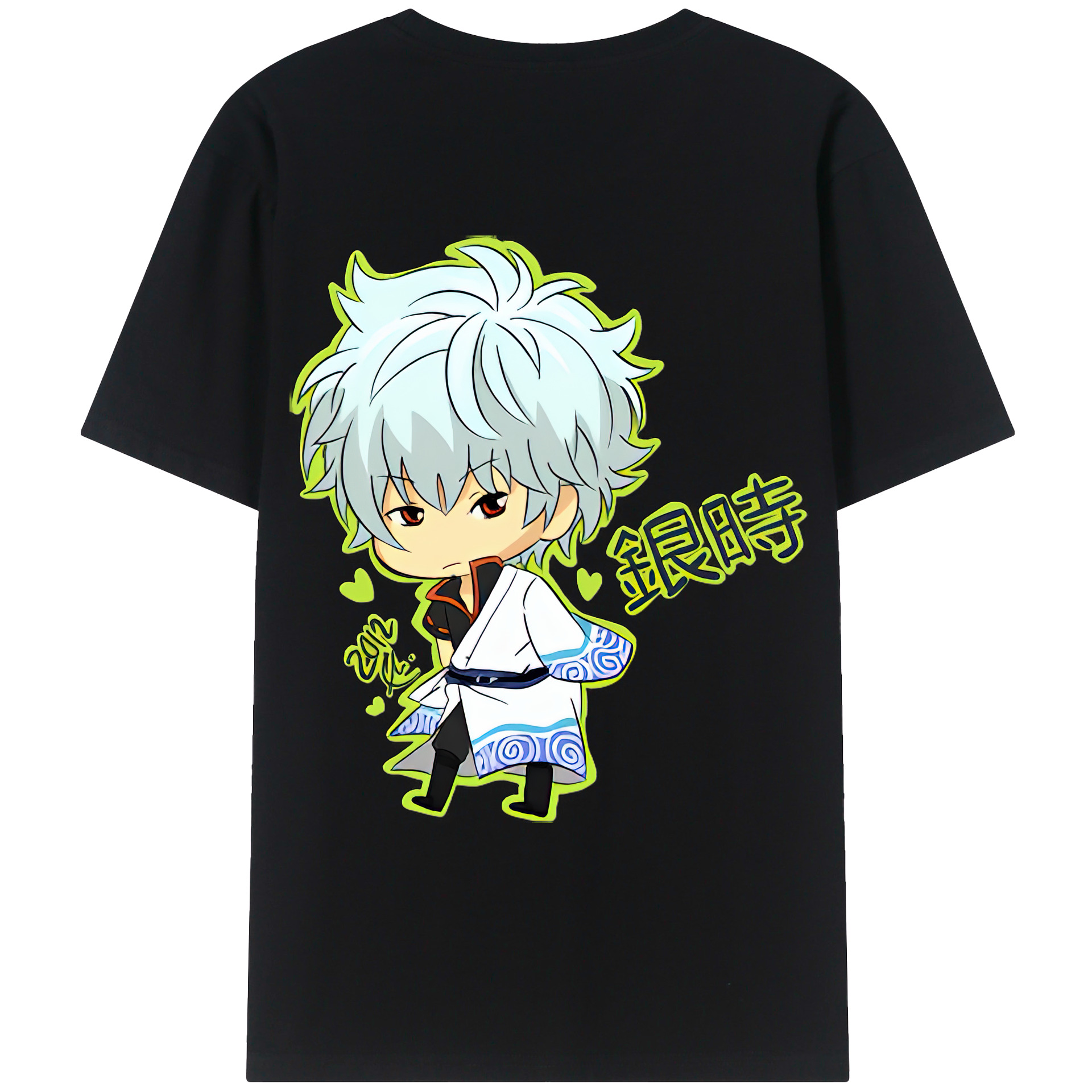 （画像用） ぎんたま 坂田銀時（さかたぎんとき） 神楽 志村新八（しむら しんぱち） GINTAMA Sakata Gintoki Kagura Shimura Shinpachi 綿100％ メンズ半袖Tシャツ（バックプリント） 通気性