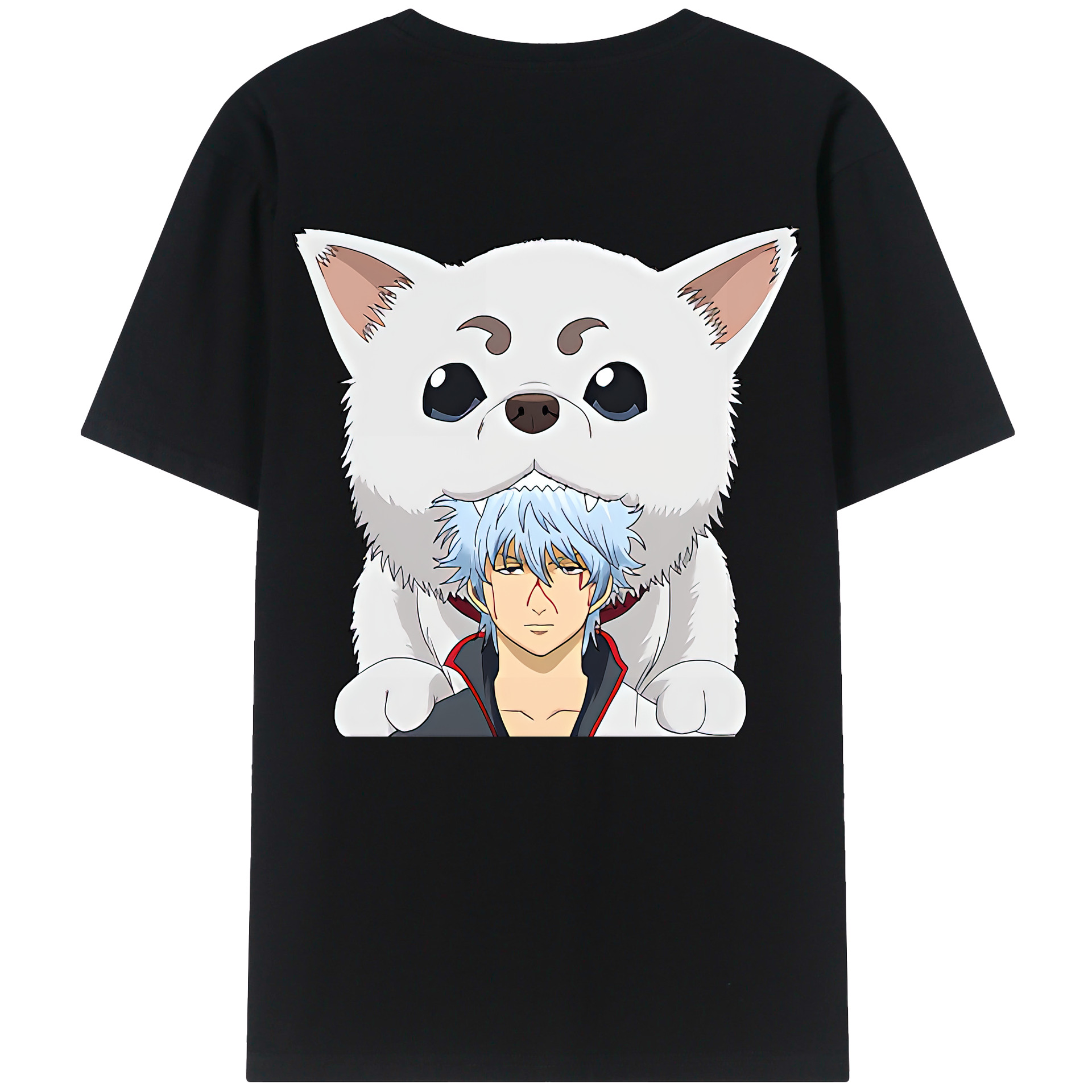 （画像用） ぎんたま 坂田銀時（さかたぎんとき） 神楽 志村新八（しむら しんぱち） GINTAMA Sakata Gintoki Kagura Shimura Shinpachi 綿100％ メンズ半袖Tシャツ（バックプリント） 通気性