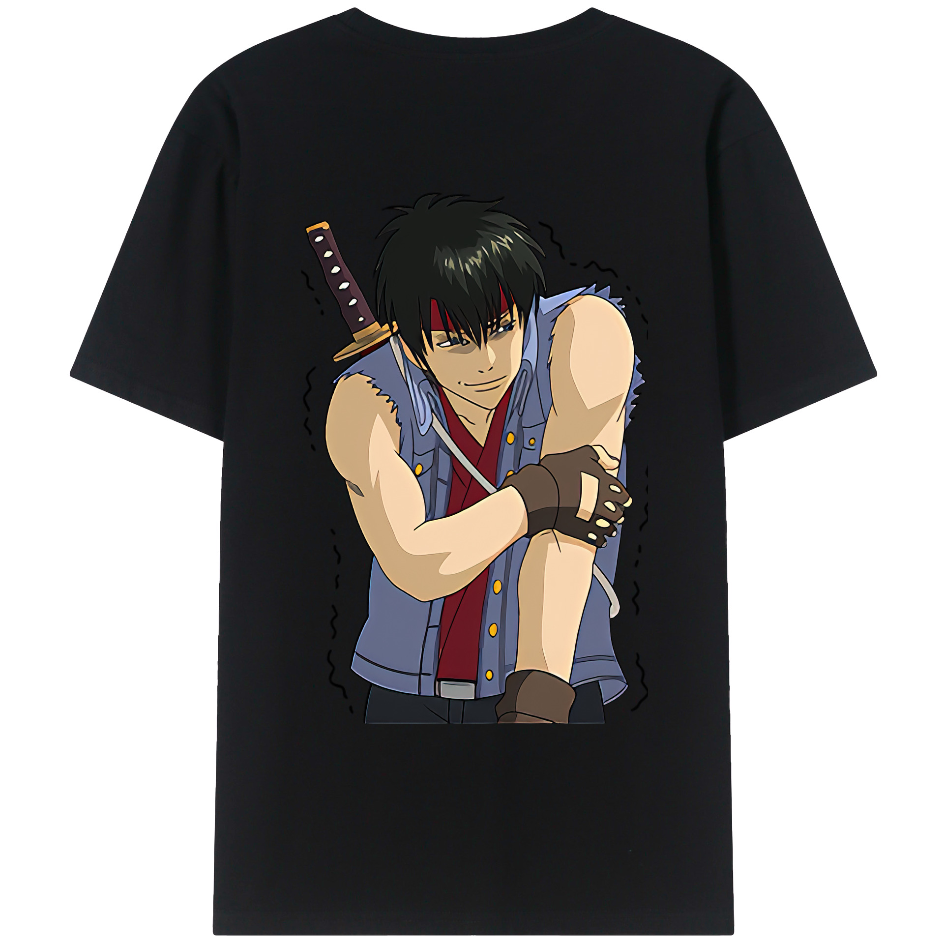 （画像用） ぎんたま 坂田銀時（さかたぎんとき） 神楽 志村新八（しむら しんぱち） GINTAMA Sakata Gintoki Kagura Shimura Shinpachi 綿100％ メンズ半袖Tシャツ（バックプリント） 通気性