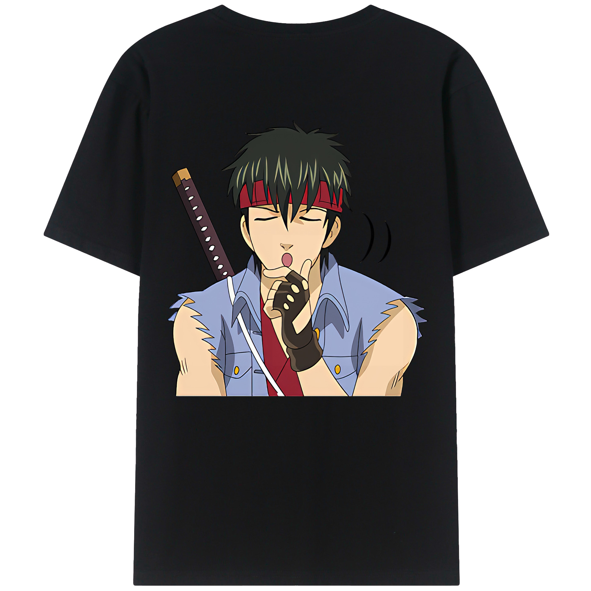 （画像用） ぎんたま 坂田銀時（さかたぎんとき） 神楽 志村新八（しむら しんぱち） GINTAMA Sakata Gintoki Kagura Shimura Shinpachi 綿100％ メンズ半袖Tシャツ（バックプリント） 通気性