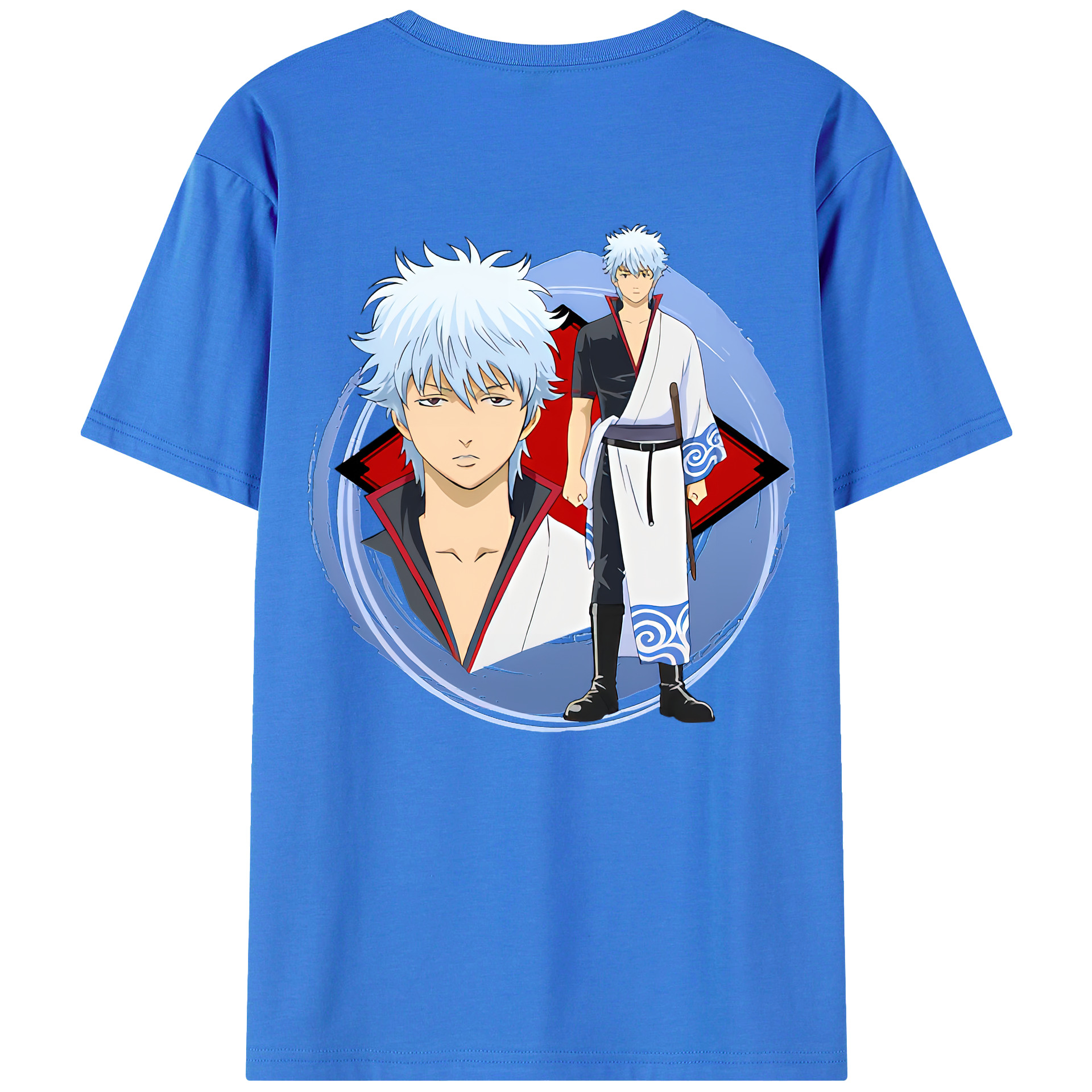 （画像用） ぎんたま 坂田銀時（さかたぎんとき） 神楽 志村新八（しむら しんぱち） GINTAMA Sakata Gintoki Kagura Shimura Shinpachi 綿100％ メンズ半袖Tシャツ（バックプリント） 通気性