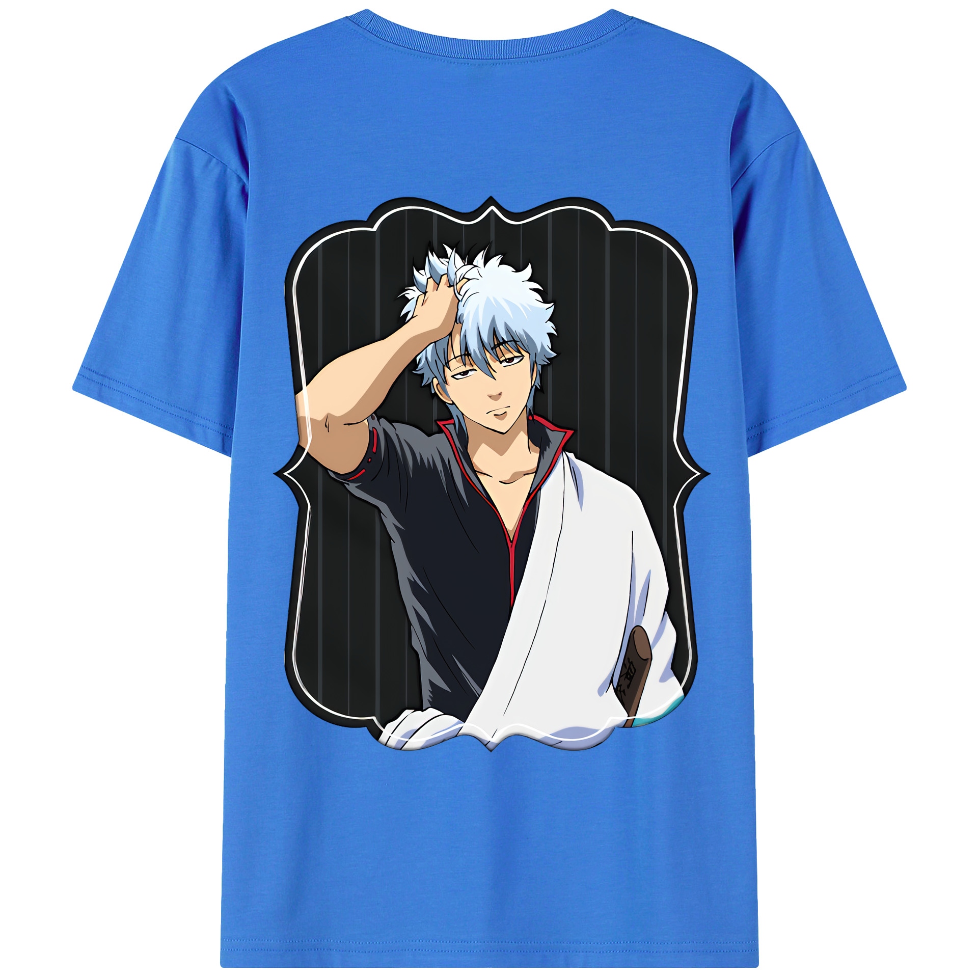 （画像用） ぎんたま 坂田銀時（さかたぎんとき） 神楽 志村新八（しむら しんぱち） GINTAMA Sakata Gintoki Kagura Shimura Shinpachi 綿100％ メンズ半袖Tシャツ（バックプリント） 通気性