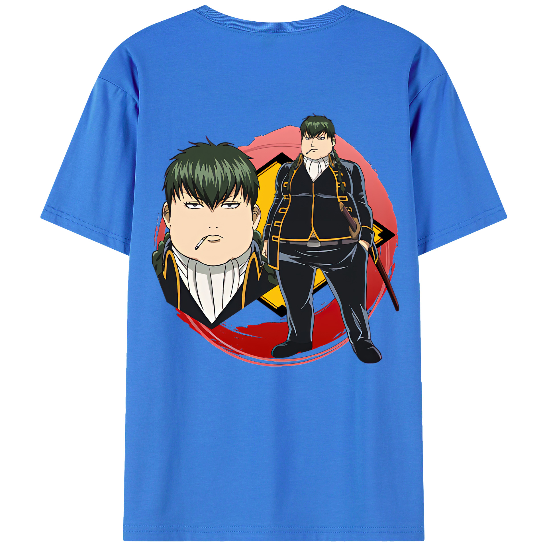 （画像用） ぎんたま 坂田銀時（さかたぎんとき） 神楽 志村新八（しむら しんぱち） GINTAMA Sakata Gintoki Kagura Shimura Shinpachi 綿100％ メンズ半袖Tシャツ（バックプリント） 通気性