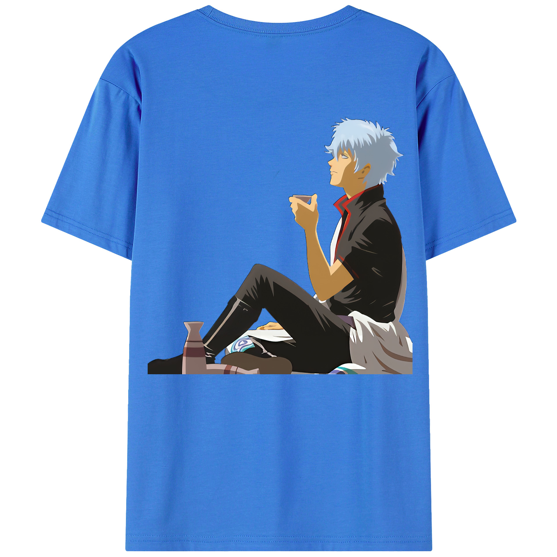 （画像用） ぎんたま 坂田銀時（さかたぎんとき） 神楽 志村新八（しむら しんぱち） GINTAMA Sakata Gintoki Kagura Shimura Shinpachi 綿100％ メンズ半袖Tシャツ（バックプリント） 通気性