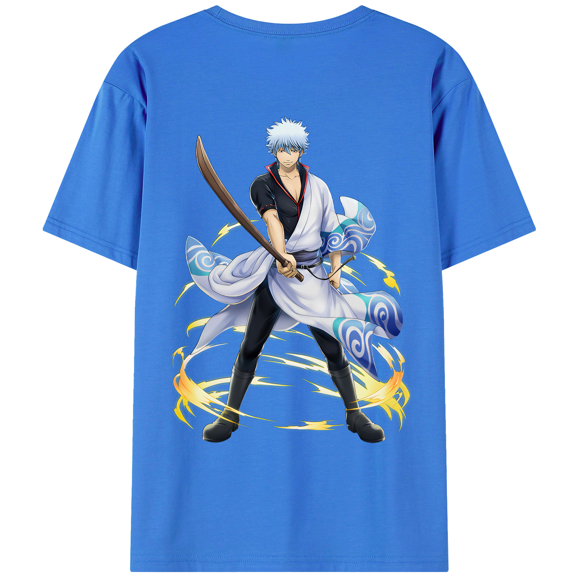 （画像用） ぎんたま 坂田銀時（さかたぎんとき） 神楽 志村新八（しむら しんぱち） GINTAMA Sakata Gintoki Kagura Shimura Shinpachi 綿100％ メンズ半袖Tシャツ（バックプリント） 通気性