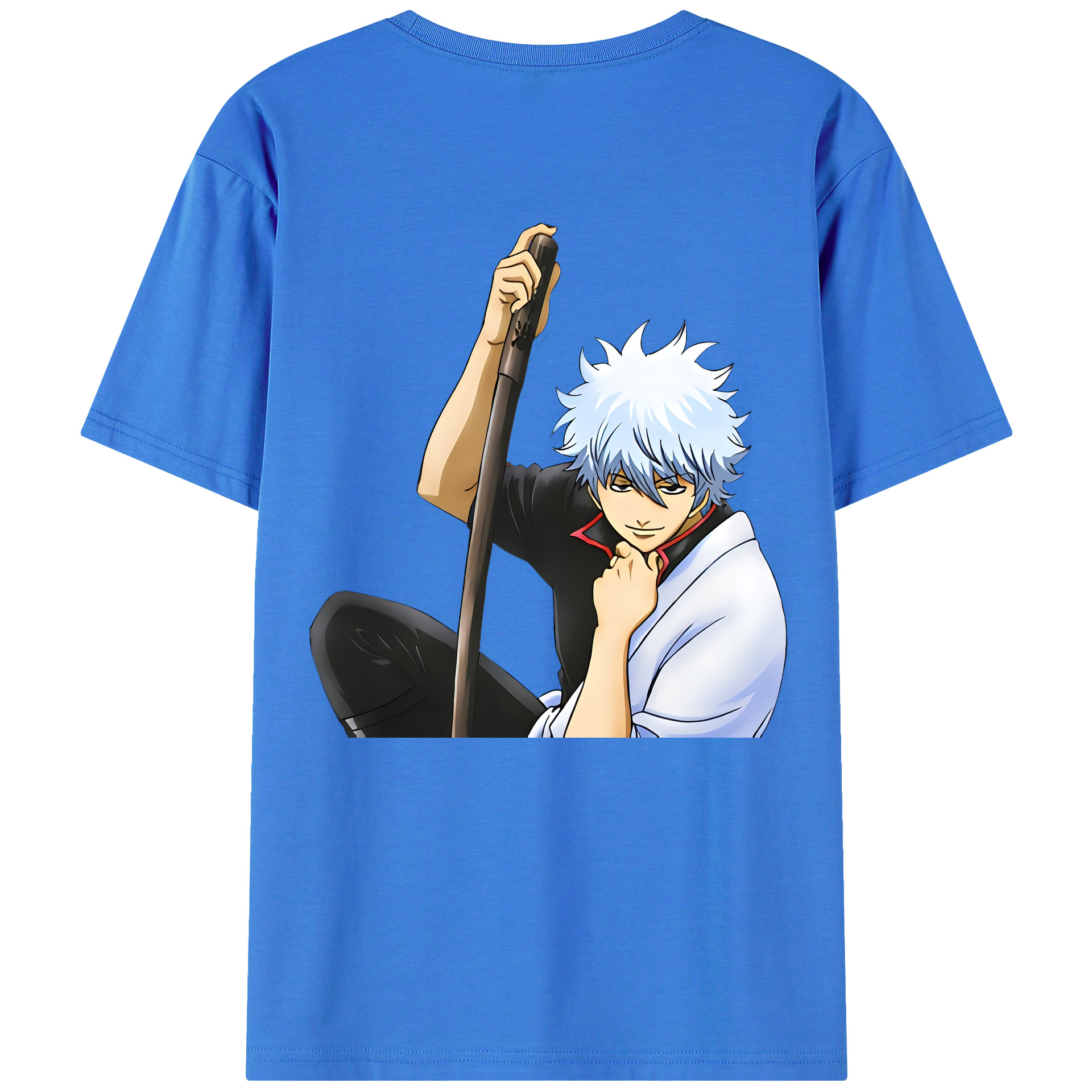（画像用） ぎんたま 坂田銀時（さかたぎんとき） 神楽 志村新八（しむら しんぱち） GINTAMA Sakata Gintoki Kagura Shimura Shinpachi 綿100％ メンズ半袖Tシャツ（バックプリント） 通気性