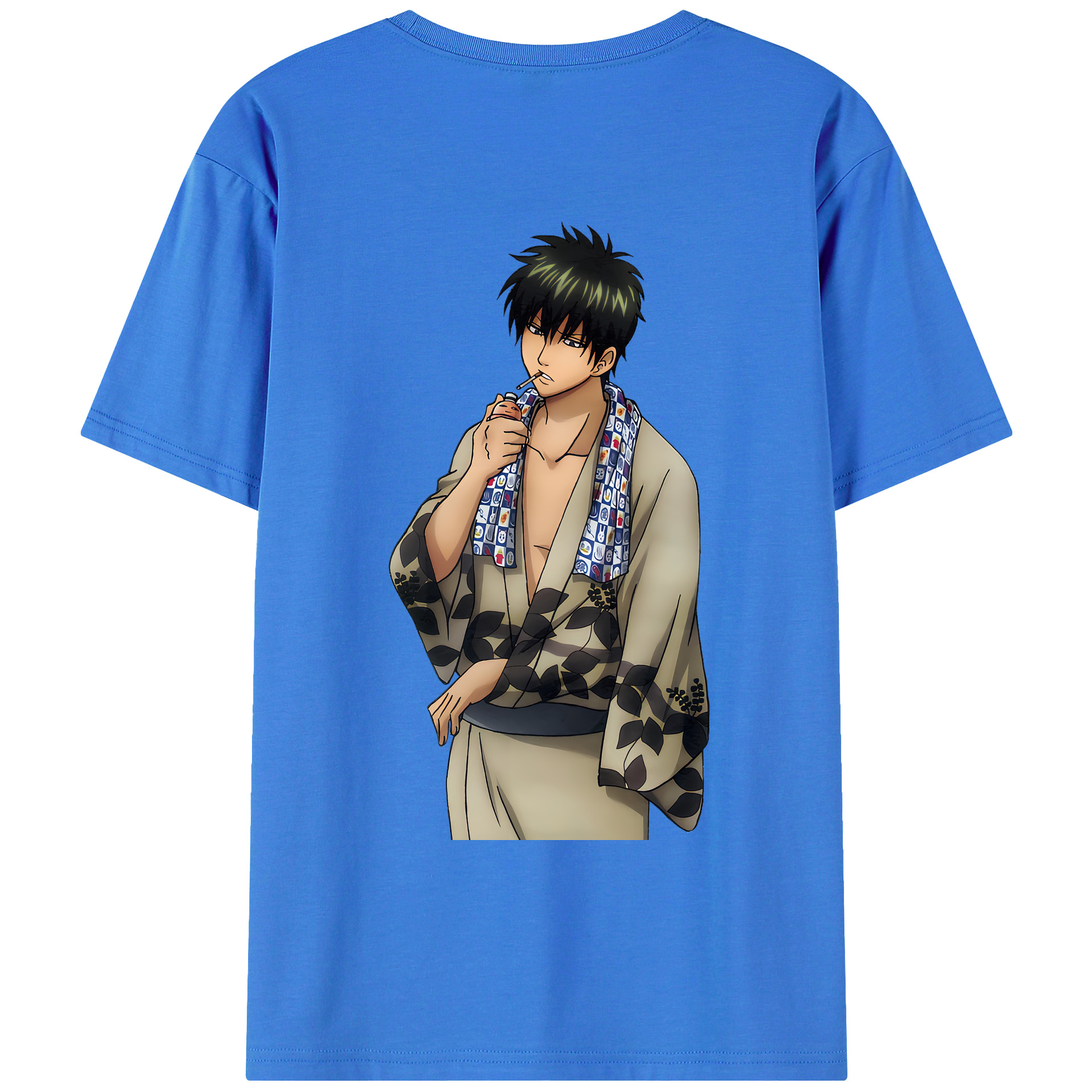 （画像用） ぎんたま 坂田銀時（さかたぎんとき） 神楽 志村新八（しむら しんぱち） GINTAMA Sakata Gintoki Kagura Shimura Shinpachi 綿100％ メンズ半袖Tシャツ（バックプリント） 通気性