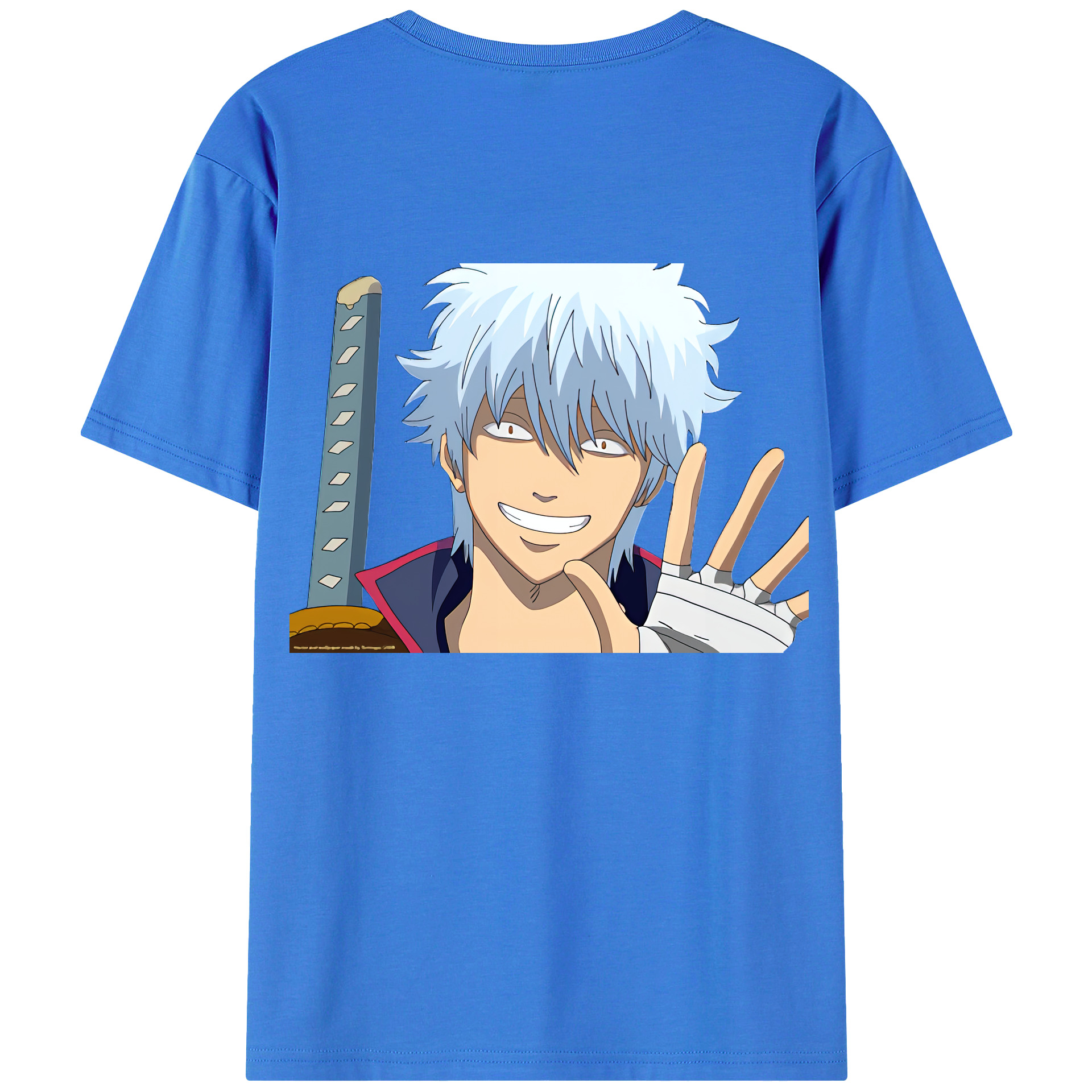 （画像用） ぎんたま 坂田銀時（さかたぎんとき） 神楽 志村新八（しむら しんぱち） GINTAMA Sakata Gintoki Kagura Shimura Shinpachi 綿100％ メンズ半袖Tシャツ（バックプリント） 通気性