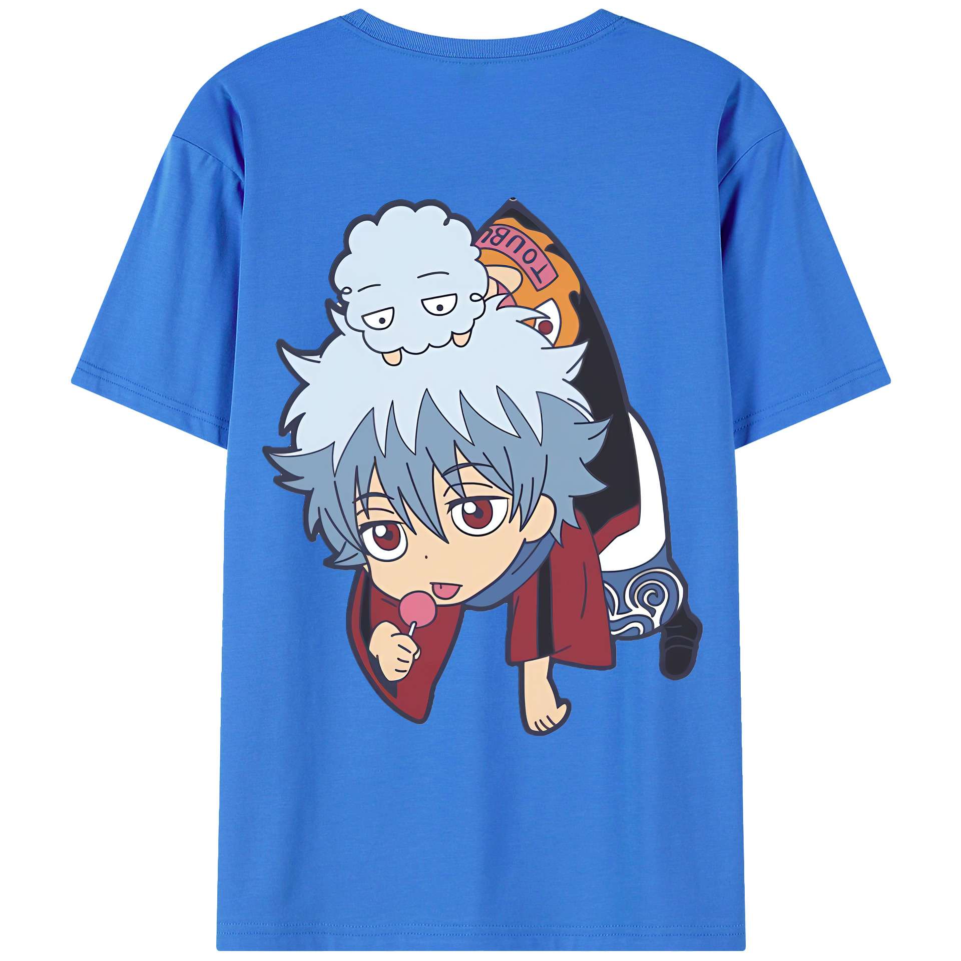 （画像用） ぎんたま 坂田銀時（さかたぎんとき） 神楽 志村新八（しむら しんぱち） GINTAMA Sakata Gintoki Kagura Shimura Shinpachi 綿100％ メンズ半袖Tシャツ（バックプリント） 通気性