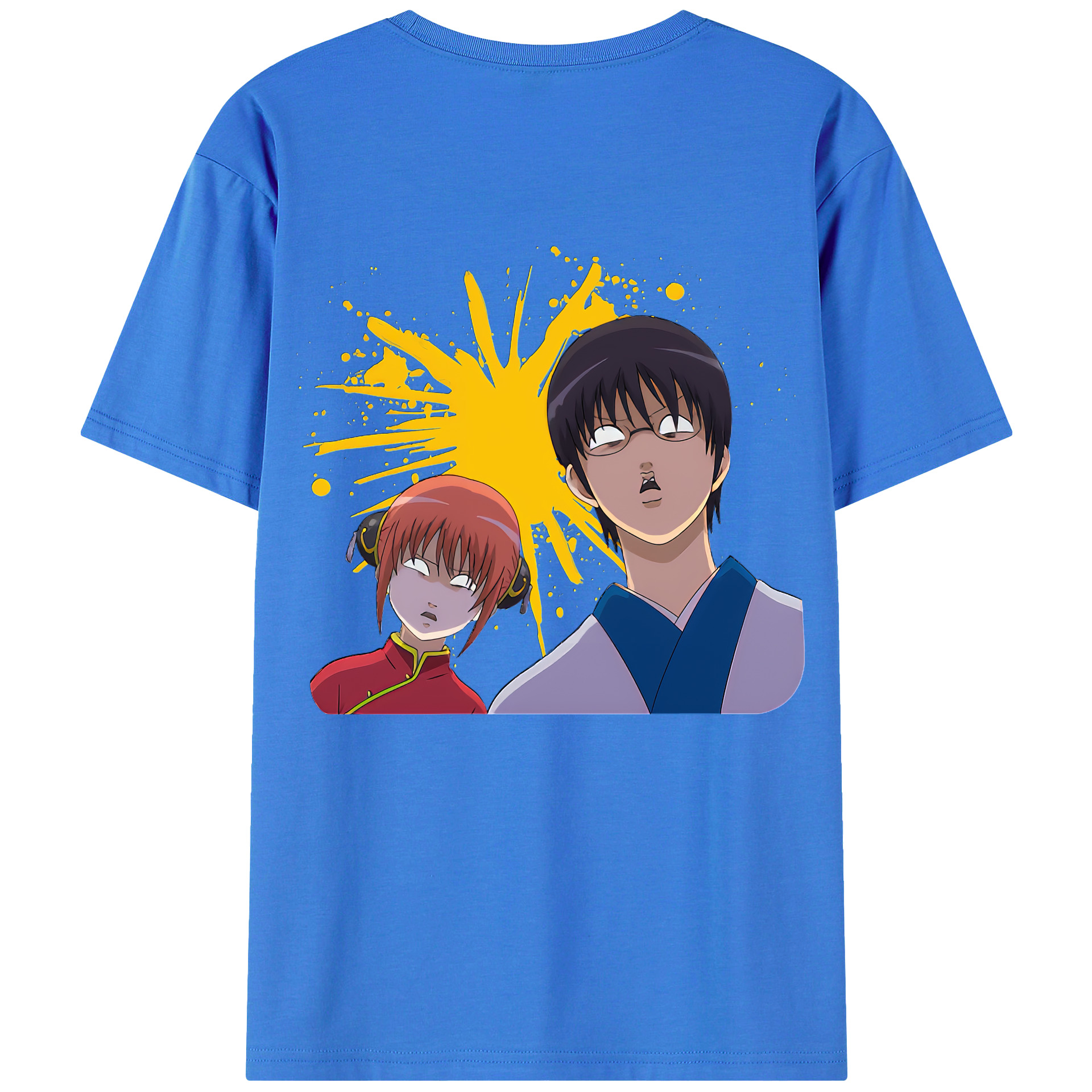 （画像用） ぎんたま 坂田銀時（さかたぎんとき） 神楽 志村新八（しむら しんぱち） GINTAMA Sakata Gintoki Kagura Shimura Shinpachi 綿100％ メンズ半袖Tシャツ（バックプリント） 通気性