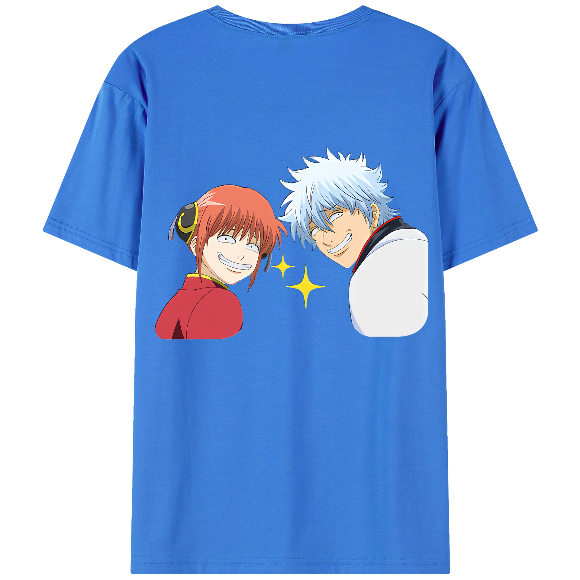 （画像用） ぎんたま 坂田銀時（さかたぎんとき） 神楽 志村新八（しむら しんぱち） GINTAMA Sakata Gintoki Kagura Shimura Shinpachi 綿100％ メンズ半袖Tシャツ（バックプリント） 通気性